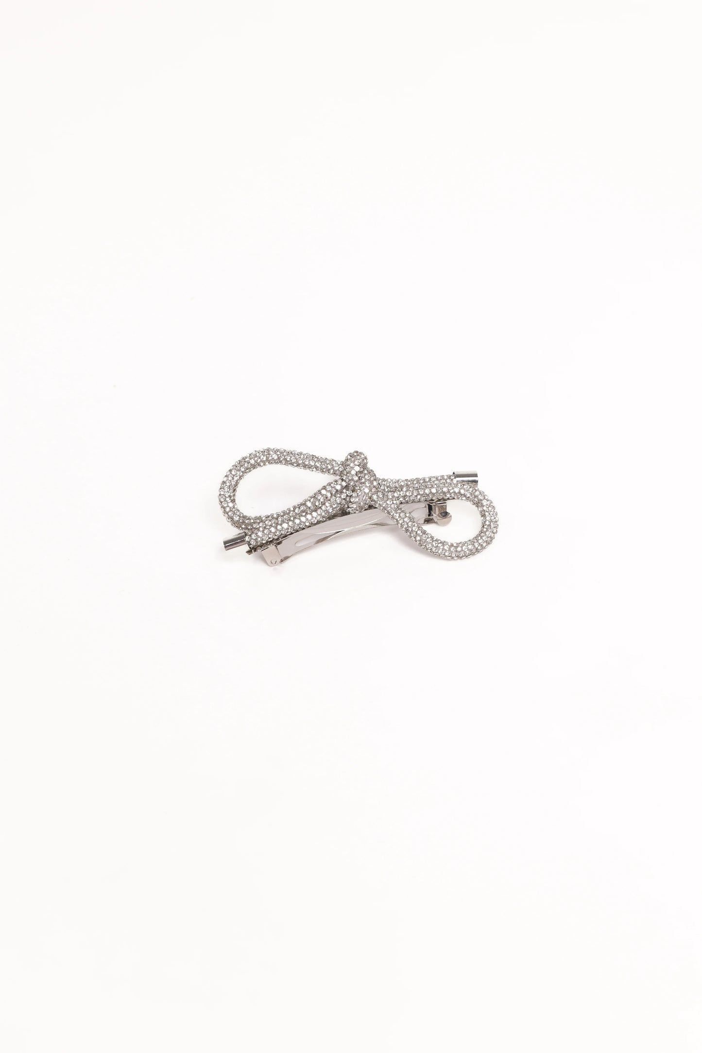 Whitney Bow Hair Clip - Silver