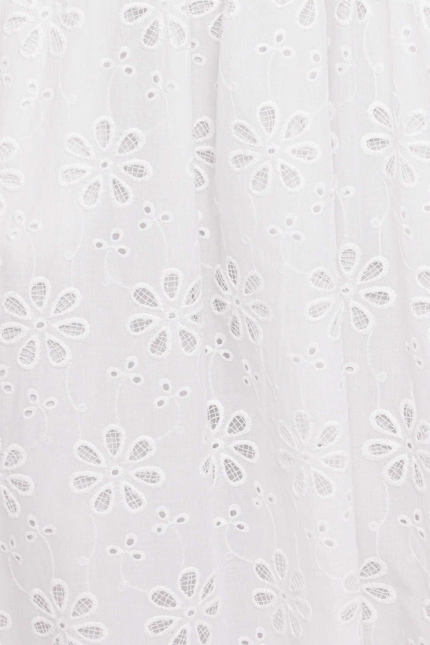 Clo Puff Sleeve Midi Dress - White Broderie