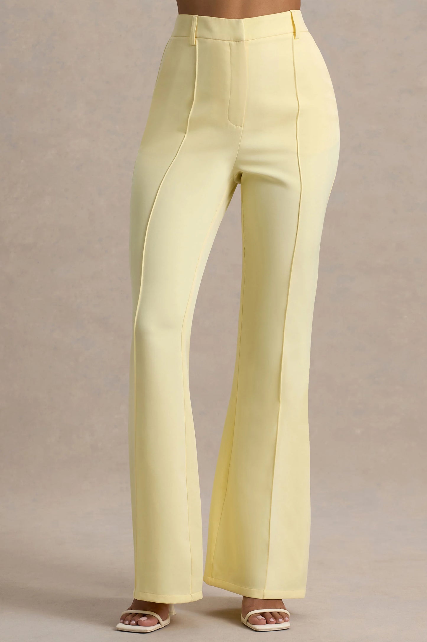 Jada Lemon Tailored Flared-Leg Trousers