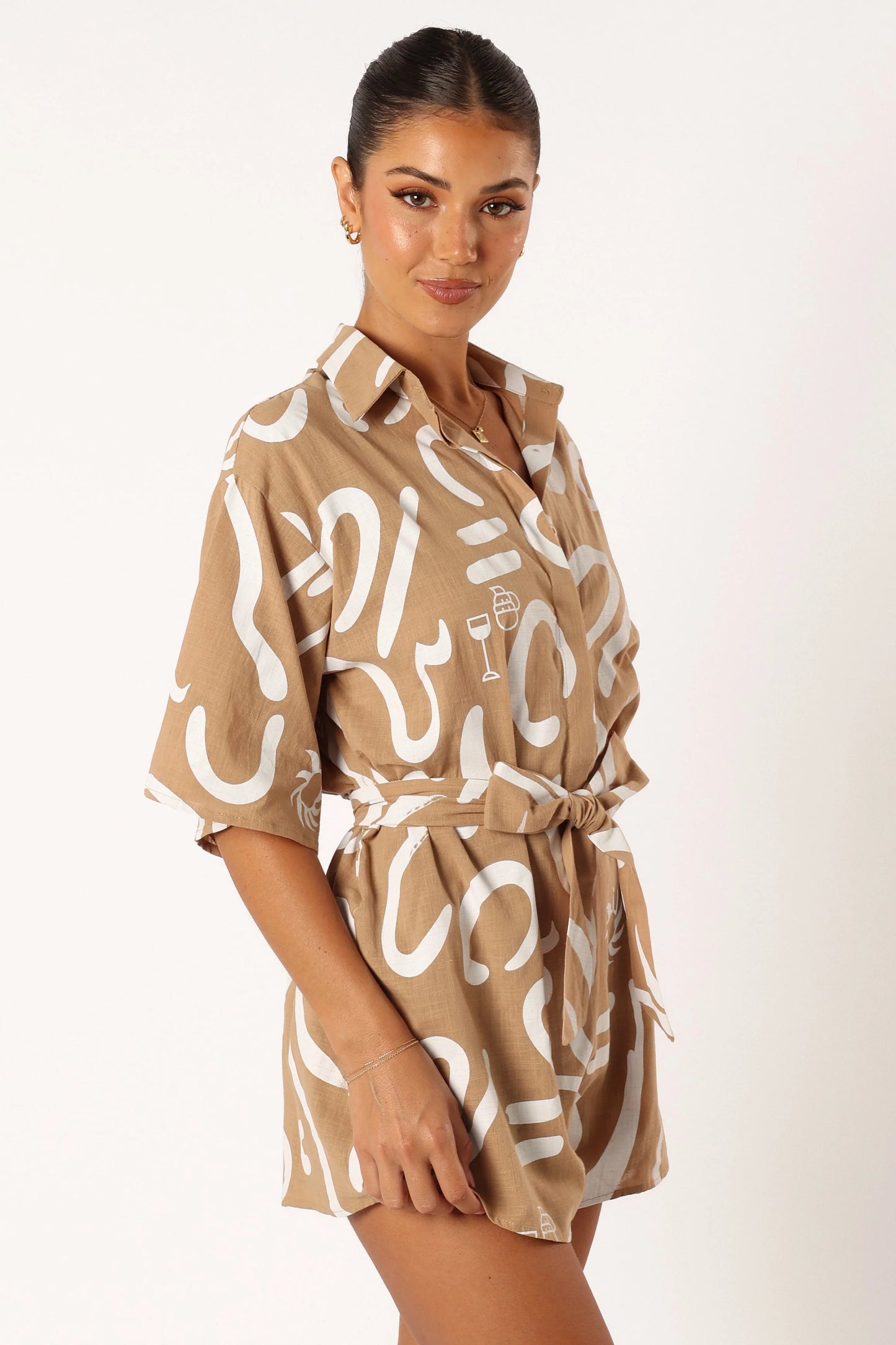 Kellie Romper - Tan
