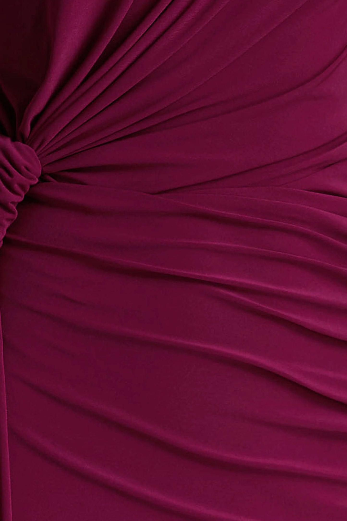 Solene Burgundy High-Neck Maxi Dress With Wrap And Drape Detail