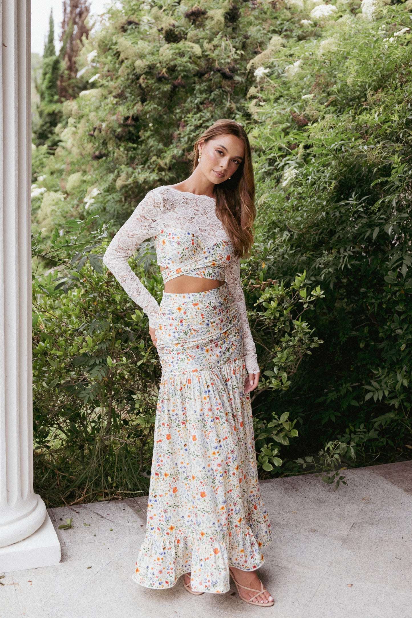 Dara Maxi Skirt - Garden Floral