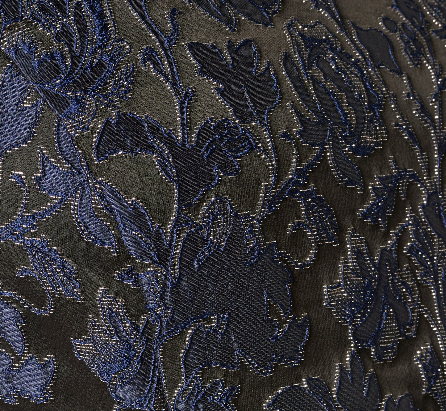 Jacquard Tie Front Fit And Flare Midi Dress In Black Navy
