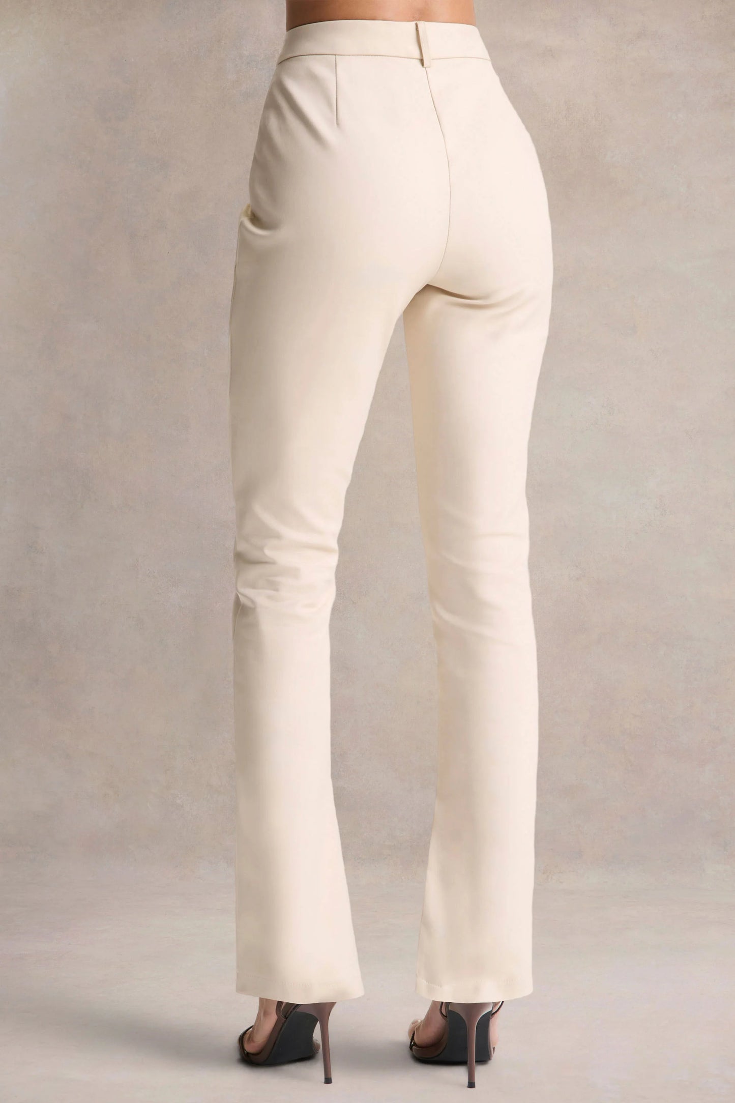 Wonder Woman Cream High Waist Tailored Trousers With Hem Split