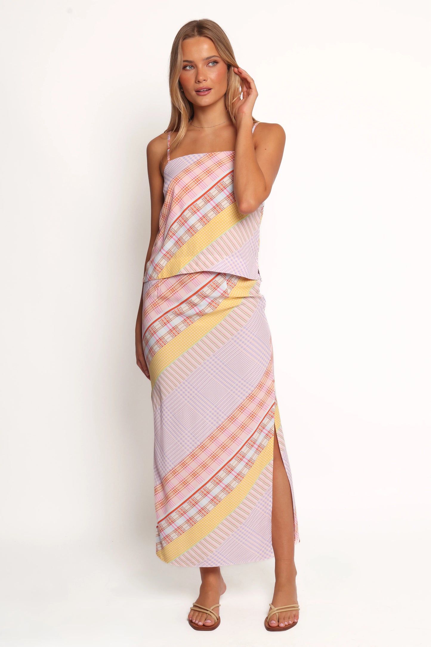 Riven Skirt Set - Pink Plaid