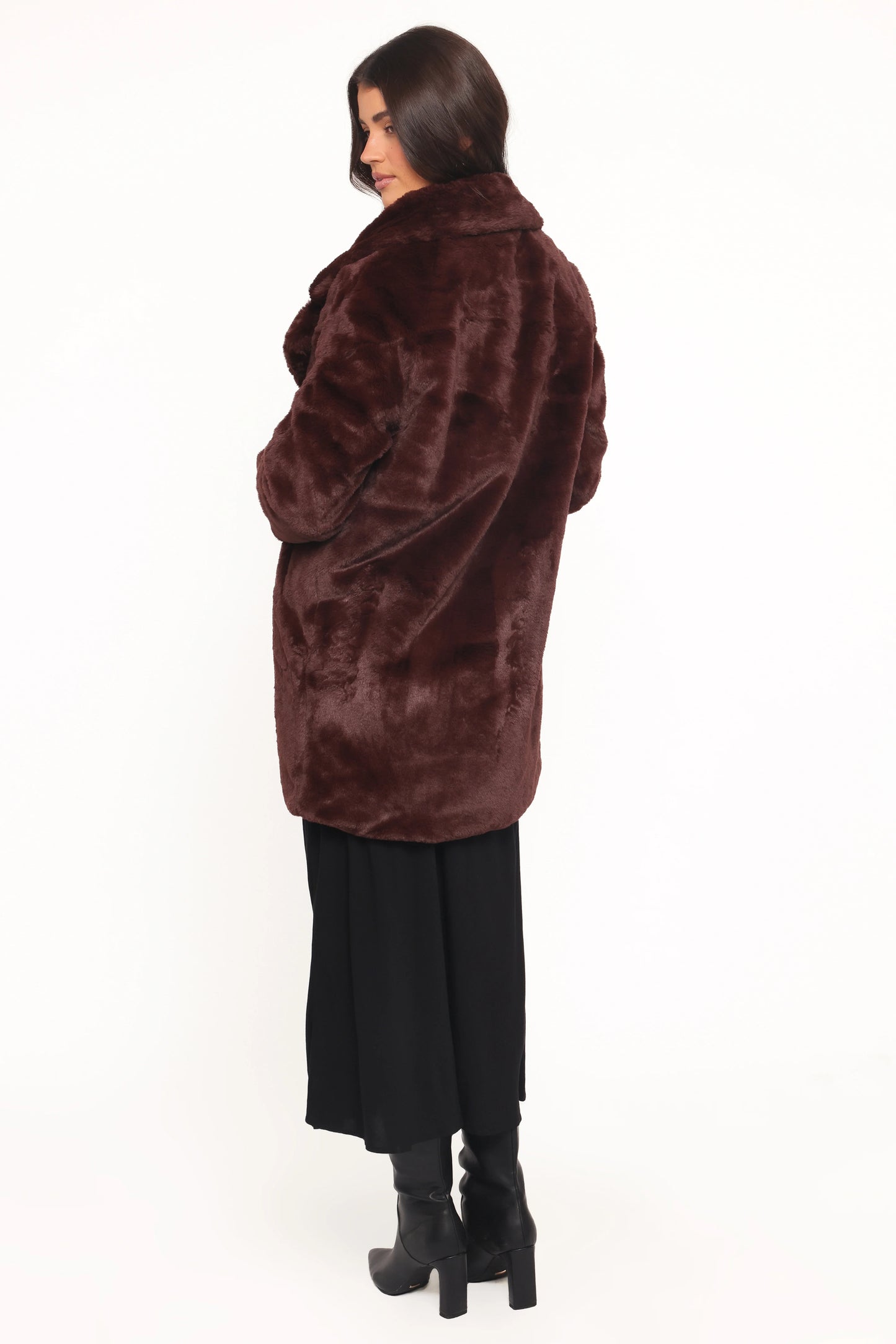 Meeka Faux Fur Jacket - Burgundy