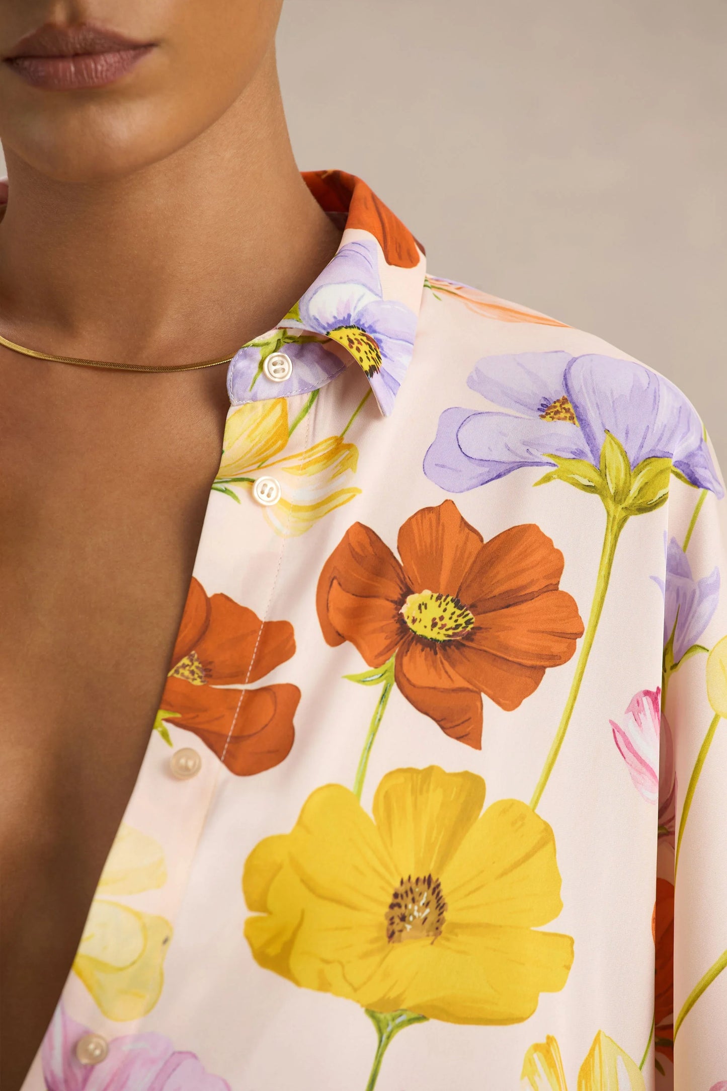Lolite Bright Floral Print Long-Sleeve Shirt