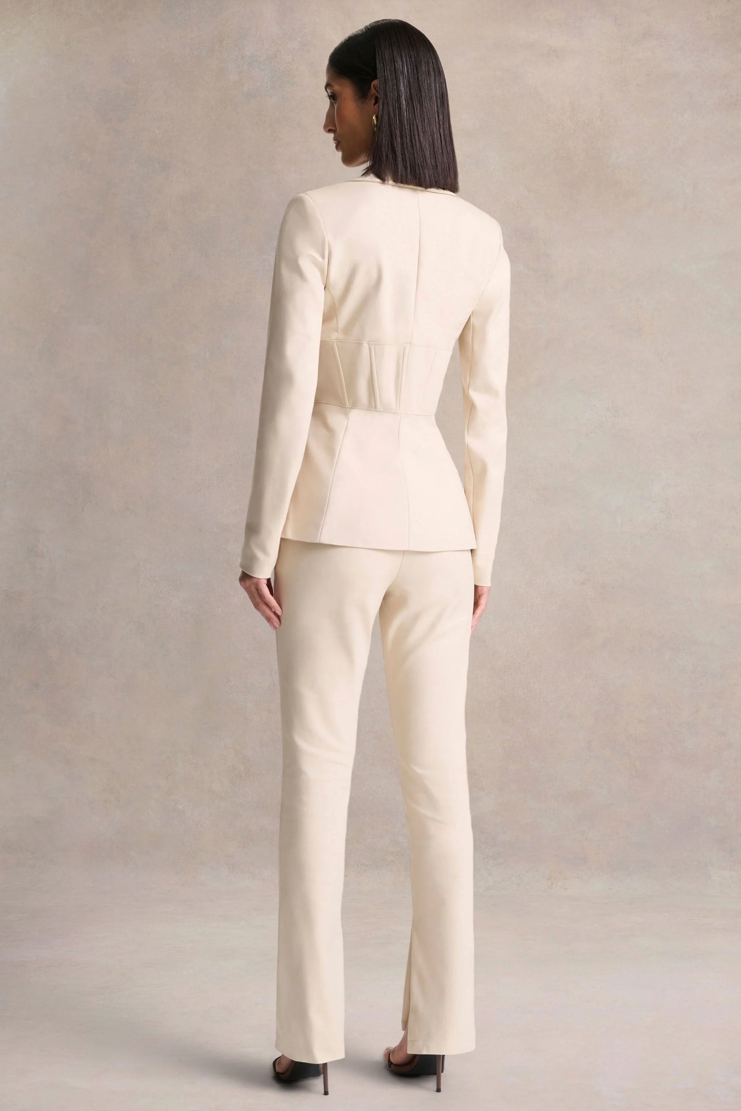 Wonder Woman Cream High Waist Tailored Trousers With Hem Split