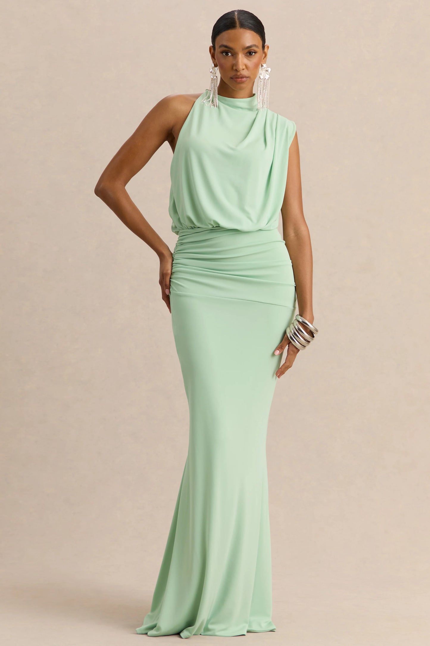 Umaira Mint High-Neck Maxi Dress