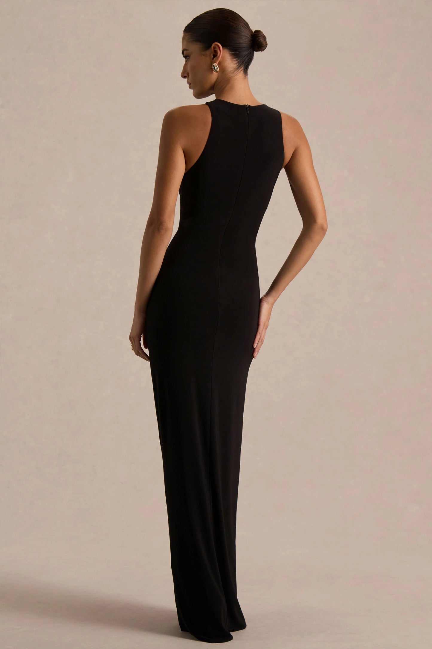Opaline Black Crew-Neck Maxi Dress