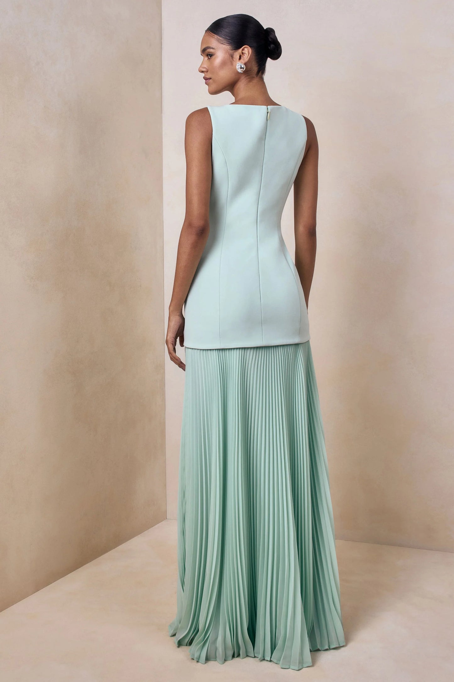 Hadley Sage Boat-Neck Maxi Dress With Drop-Waist