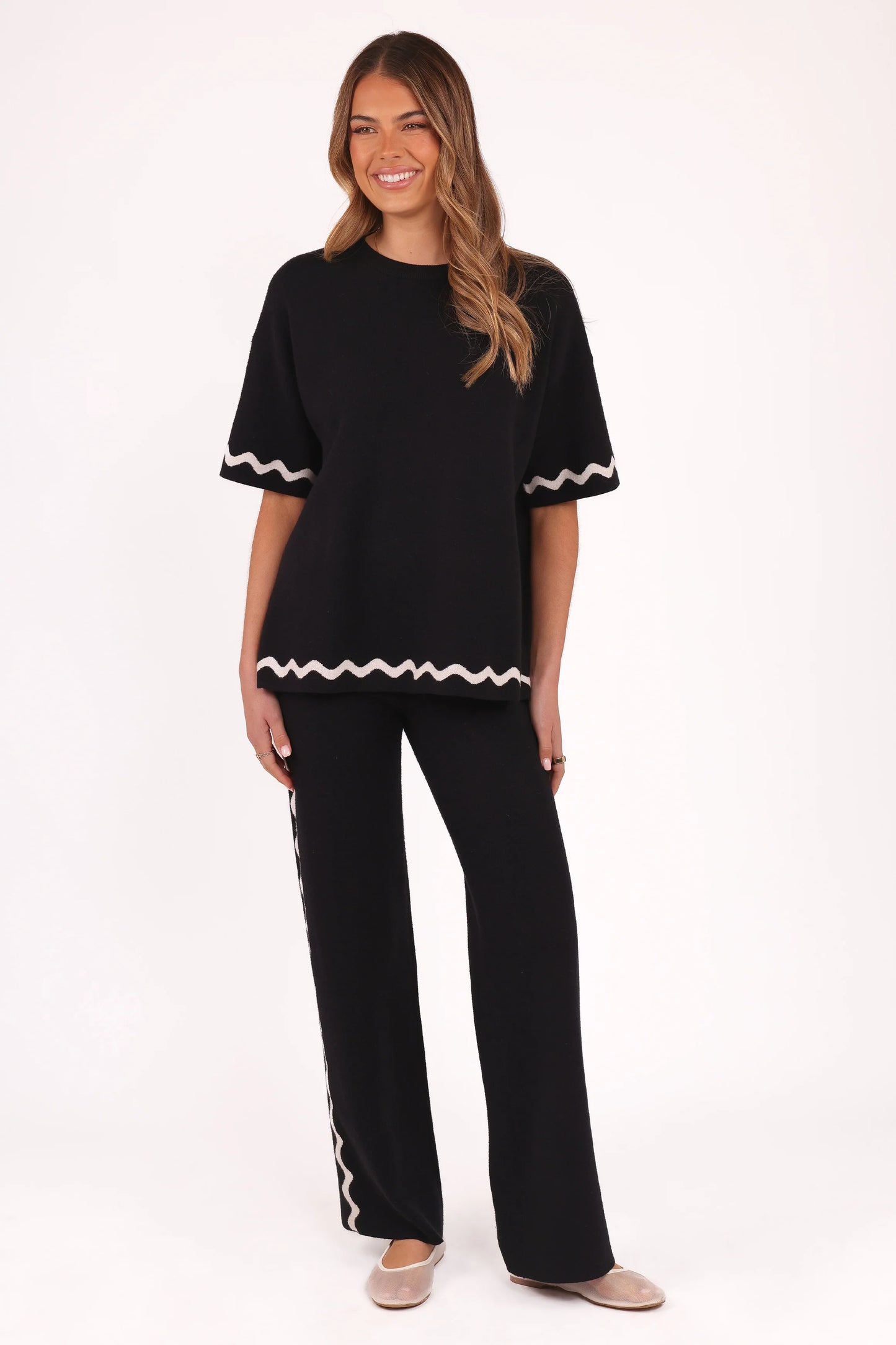 Vespa Knitted Pant - Black White