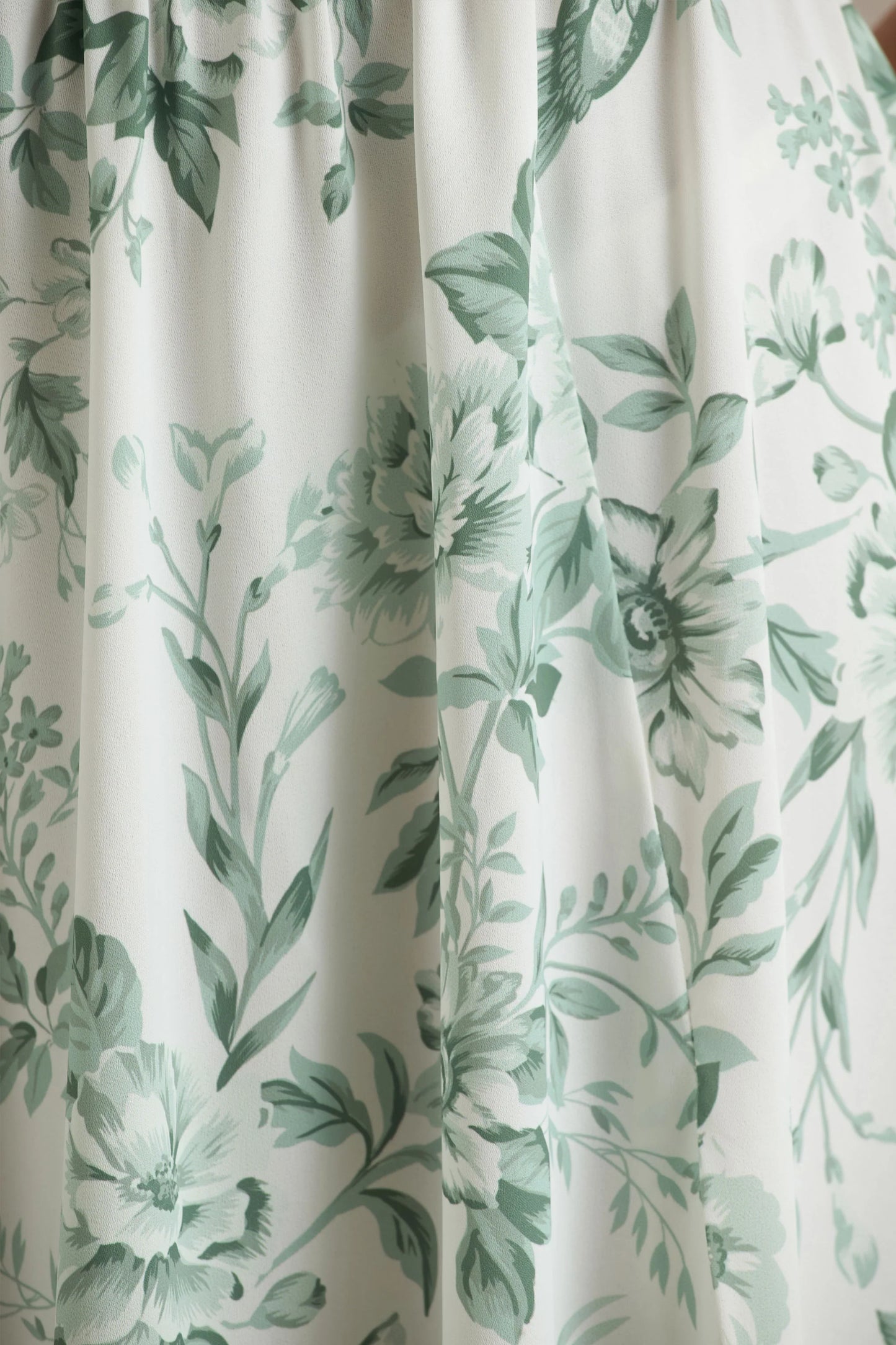 Talia Green Floral Print High-Neck Maxi Dress With Front High Split