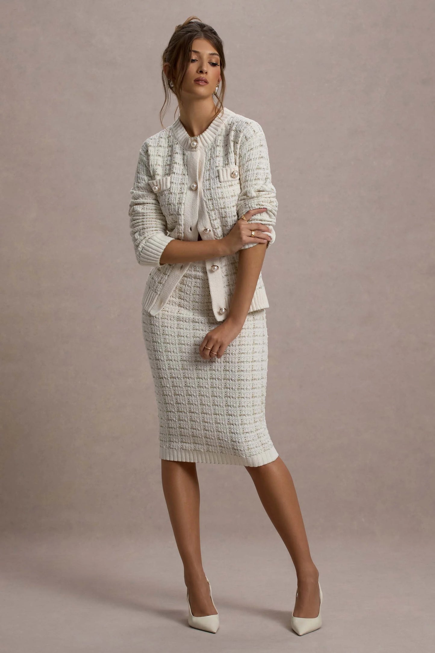 Annabeth Cream Boucle Cardigan