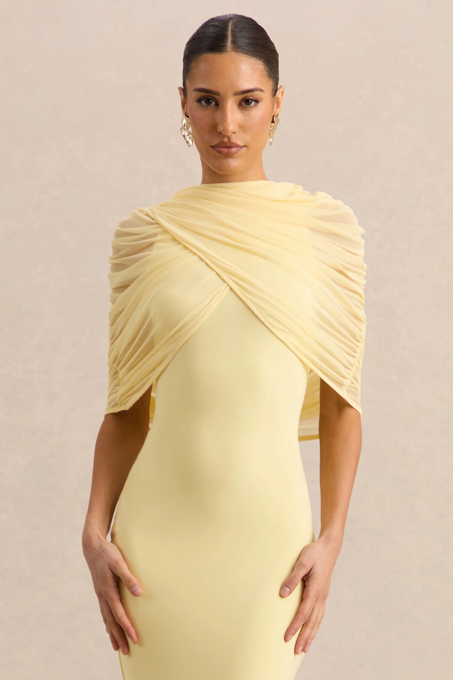 Magoria Lemon Mesh Round-Neck Cape