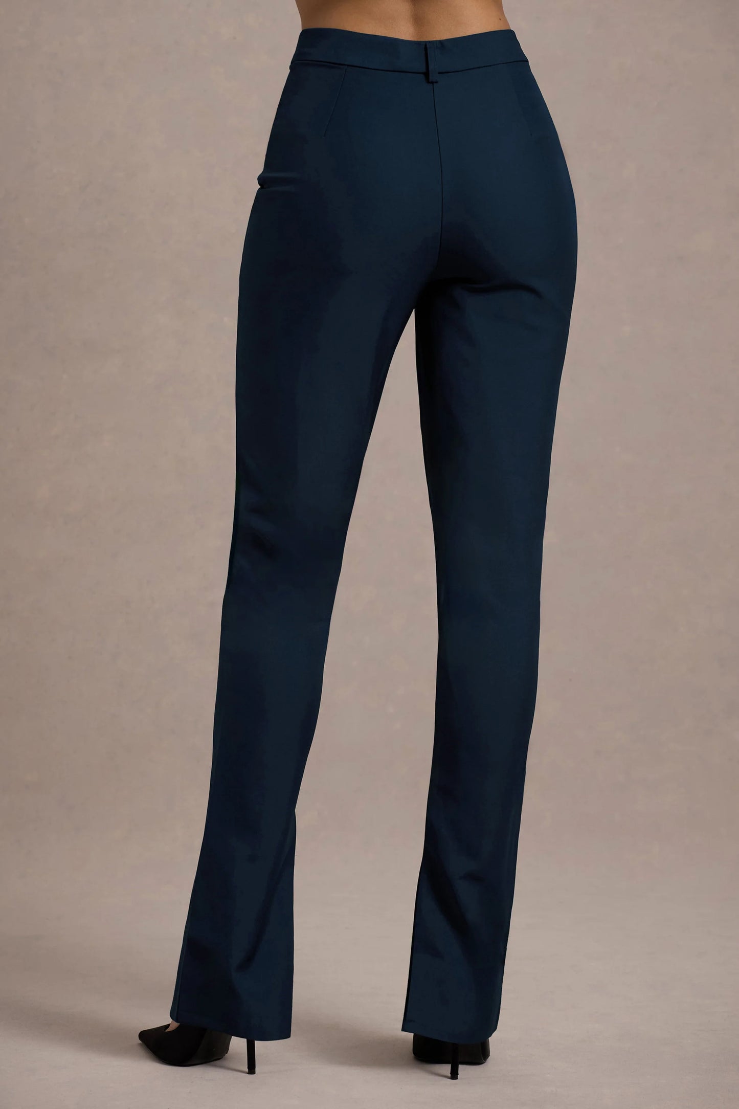 Wonder Woman Navy High Waist Tailored Trousers With Hem Split