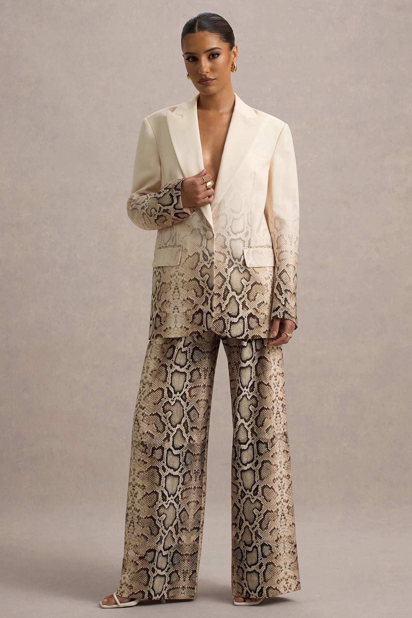 Hurley Snake Print Ombre Longline Blazer