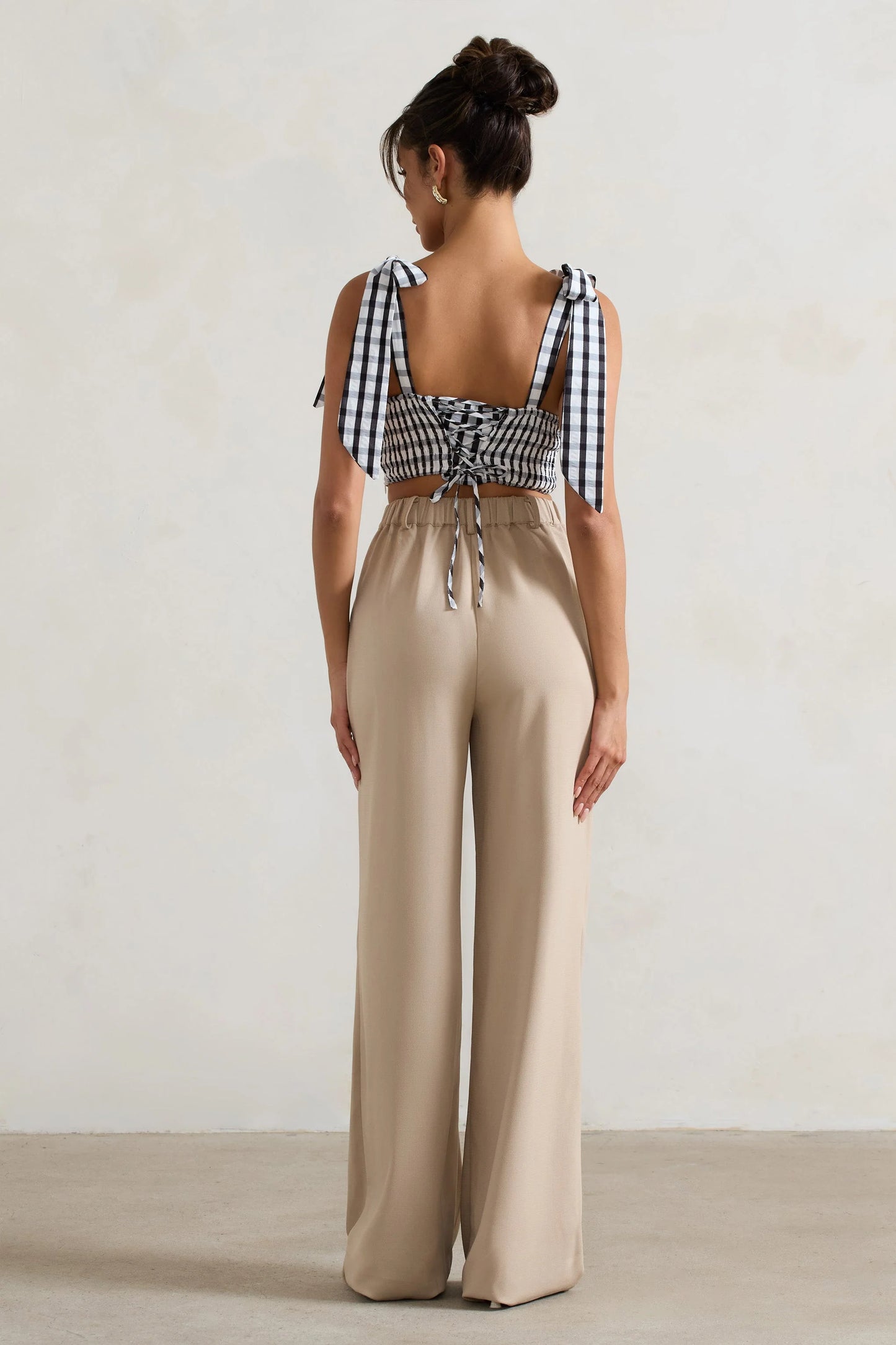Hastings Stone High-Waist Wide-Leg Trousers