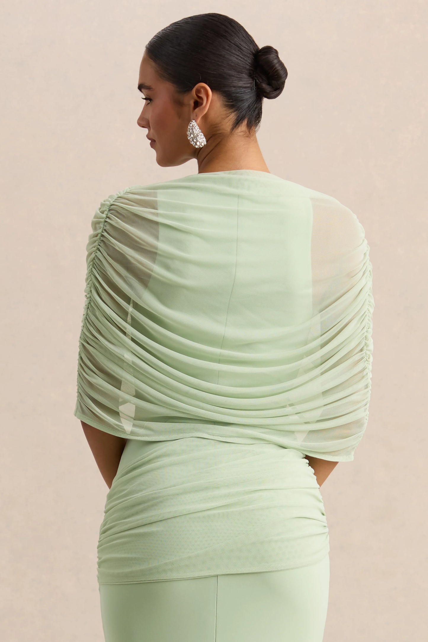 Magoria Mint Mesh Round-Neck Cape