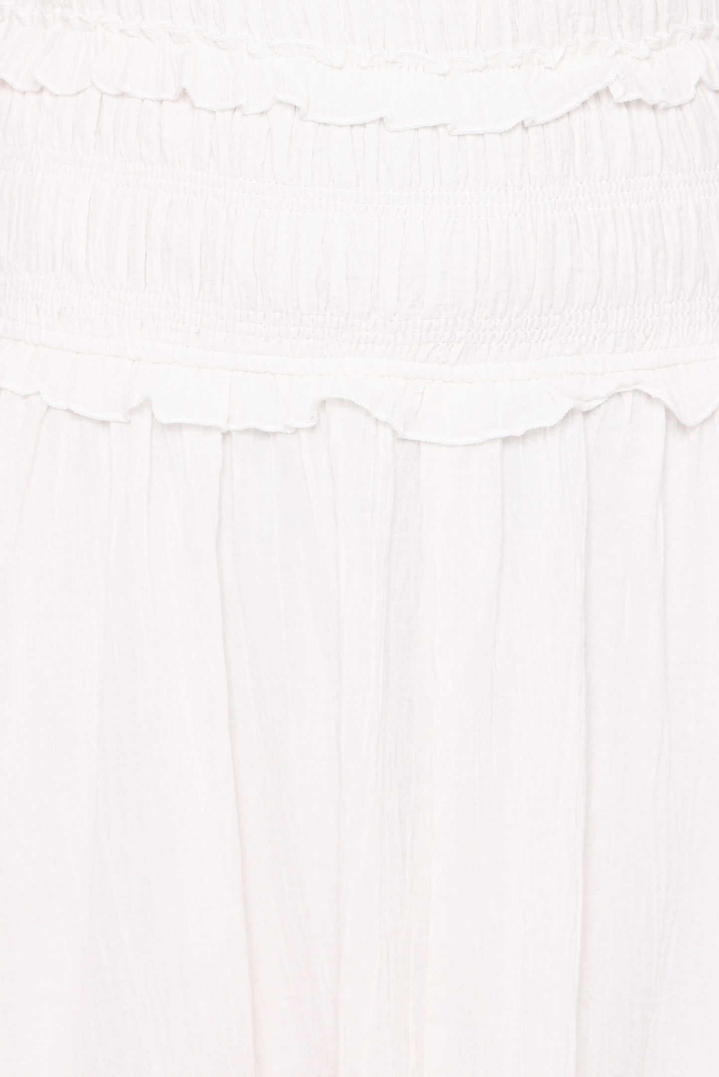 Enola Gather Midi Dress - White