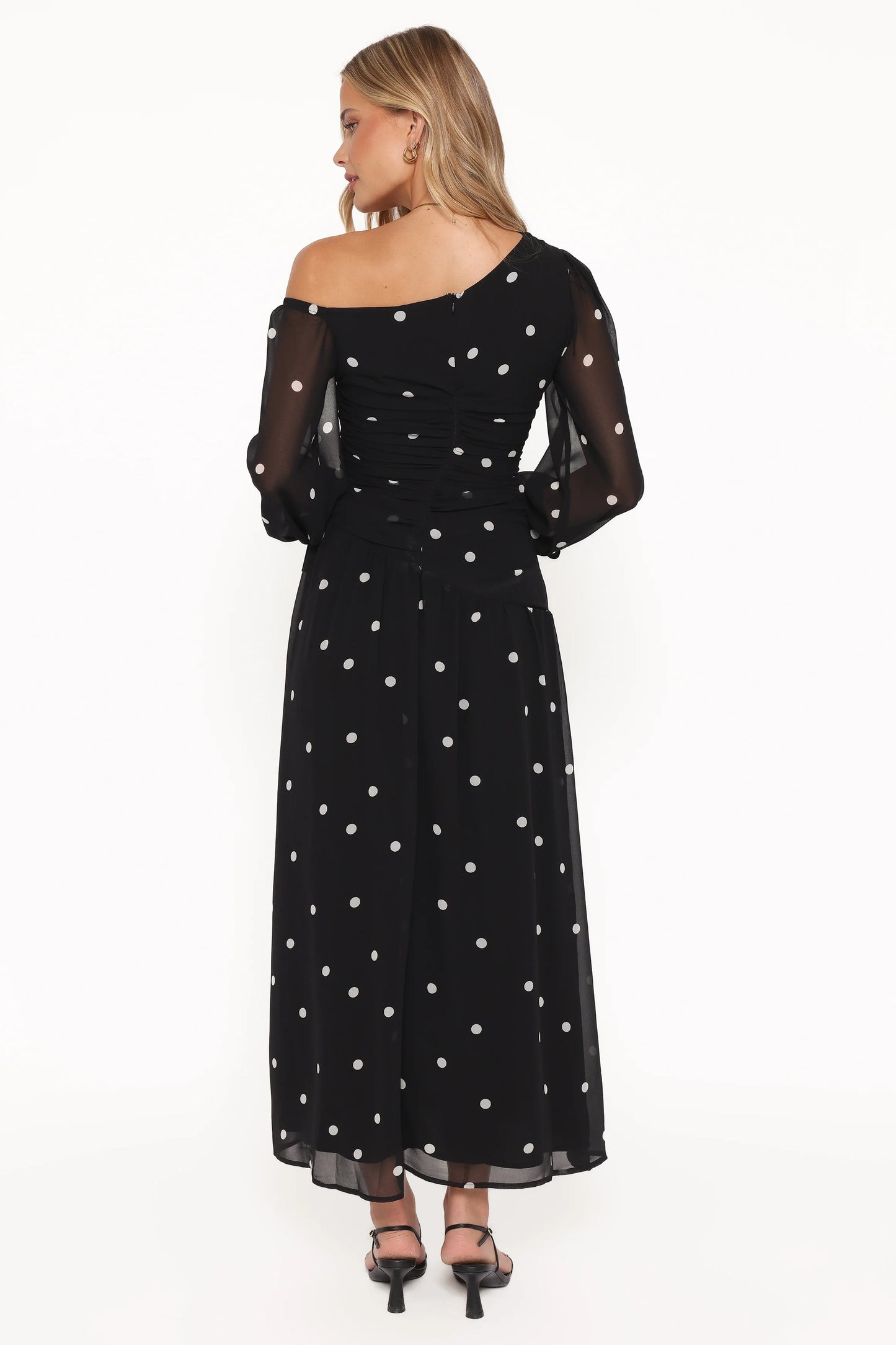 Levine Maxi Dress - Black Polka Dot