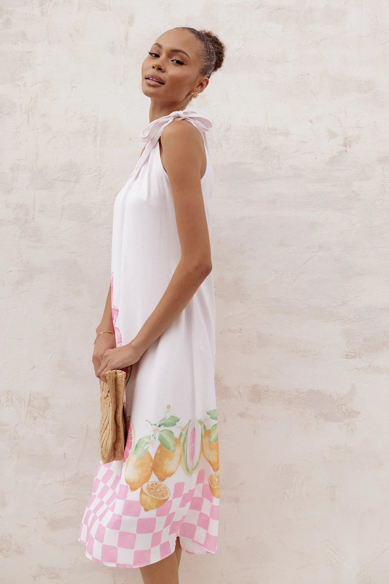 Reagan One Shoulder Midi Dress - Pink