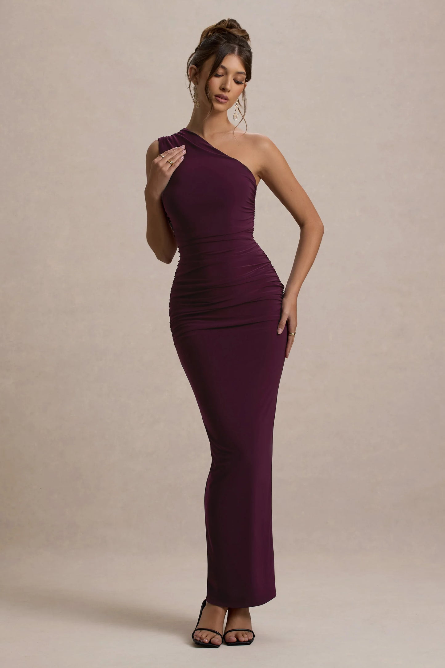 Dalarie Port One-Shoulder Gathered Maxi Dress
