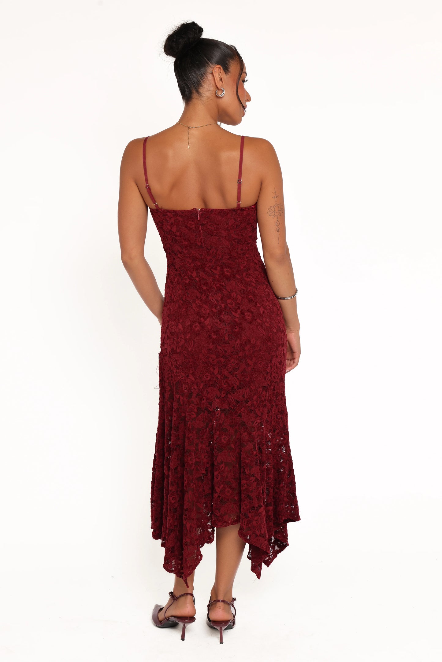 Lorde Midi Dress - Burgundy Lace