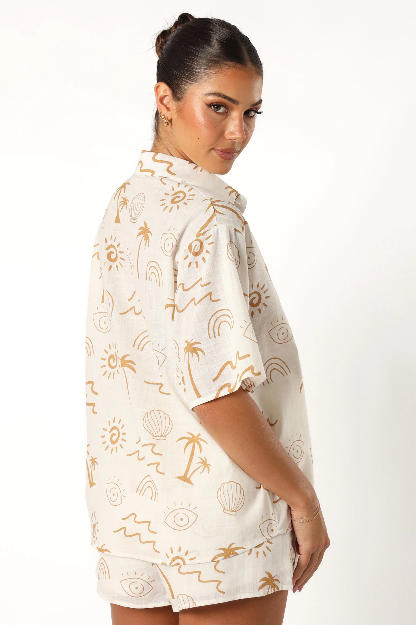 Tally Short Set - White Beige