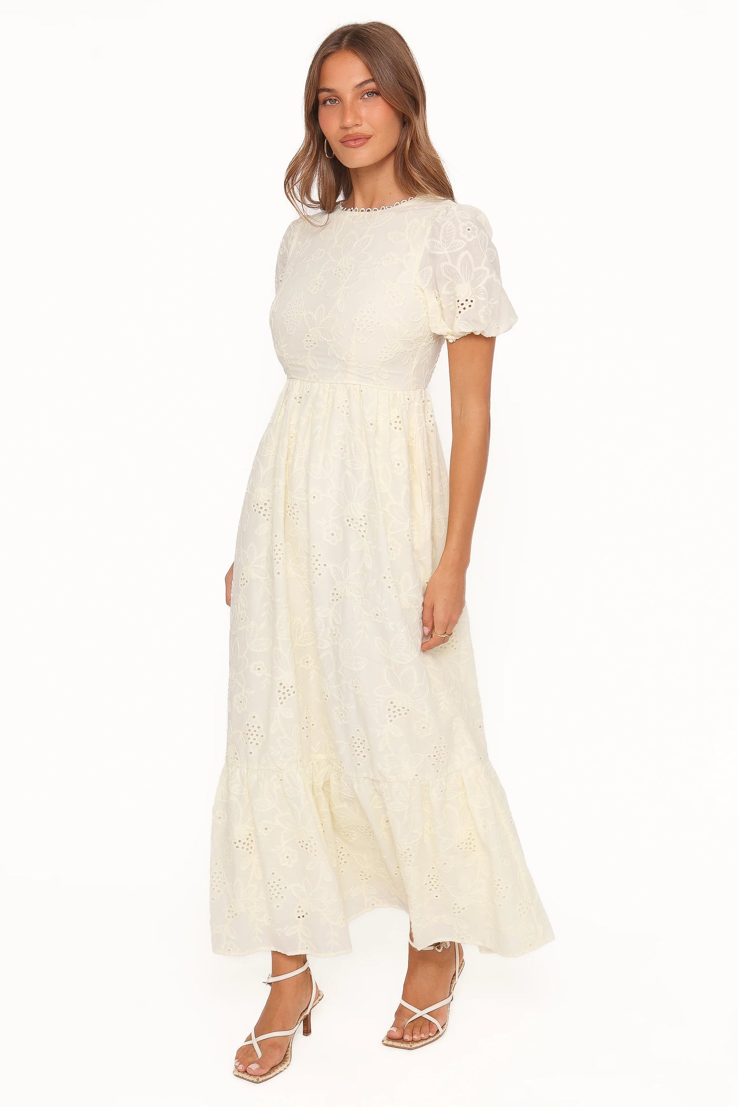 Janice Maxi Dress - Butter Yellow Broderie