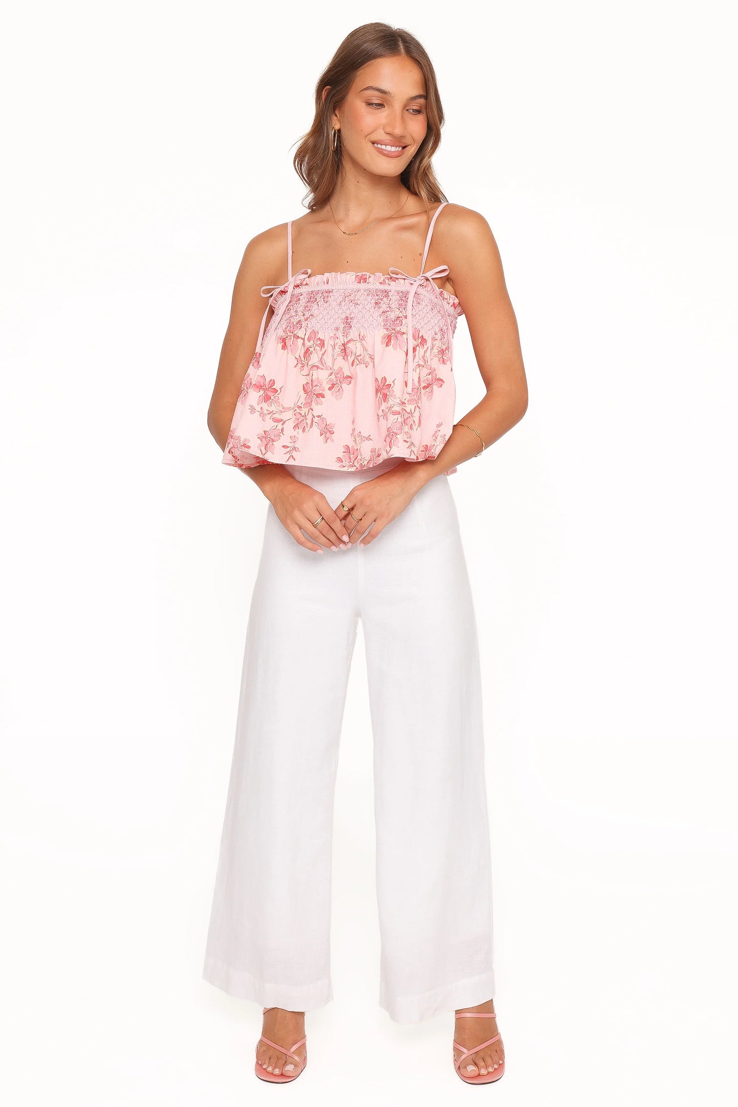 Cosima Baby Doll Top - Rose Pink Floral