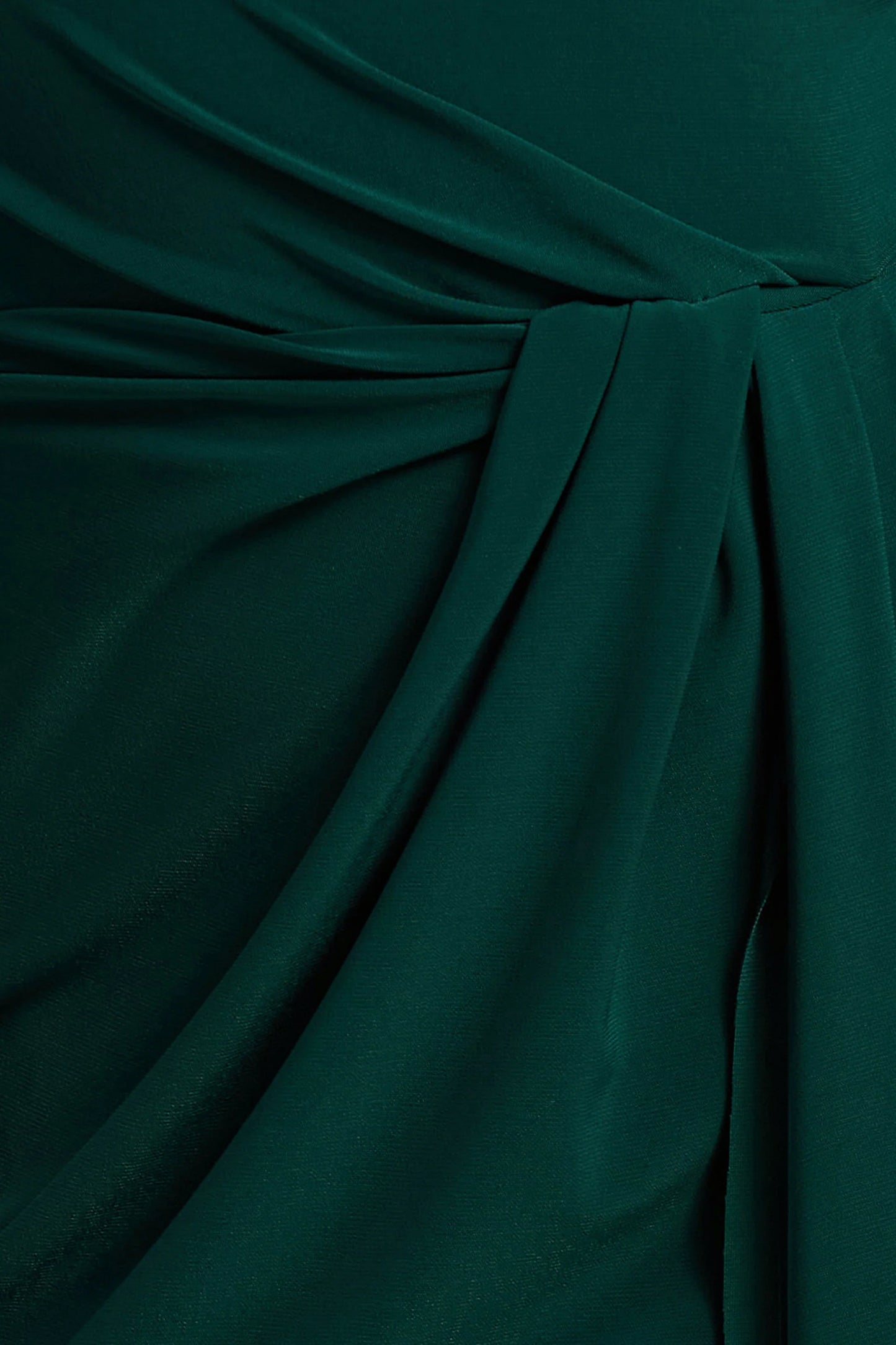 Khari Bottle Green High-Neck Twisted Maxi Dress With Drape