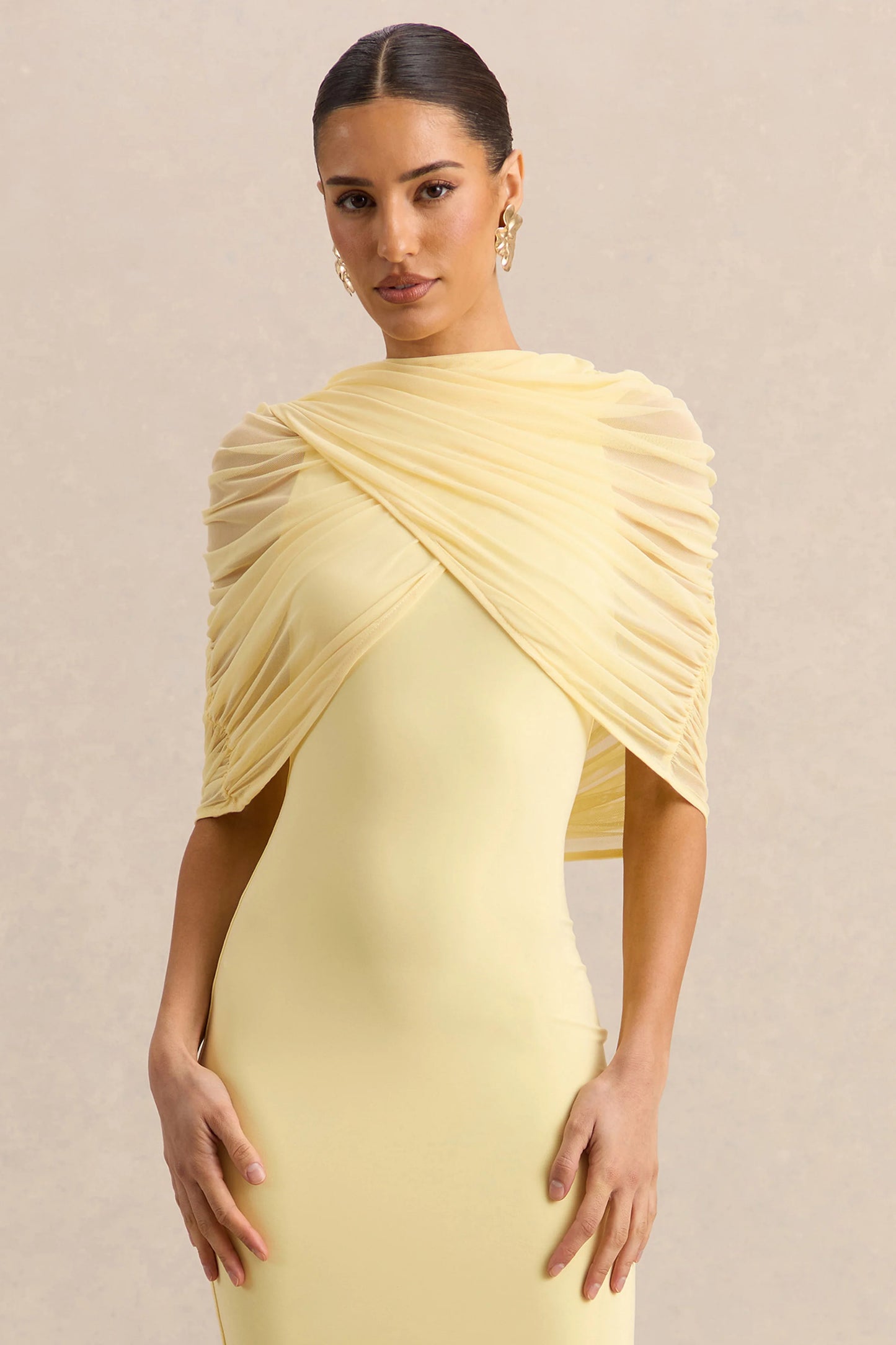 Magoria Lemon Mesh Round-Neck Cape