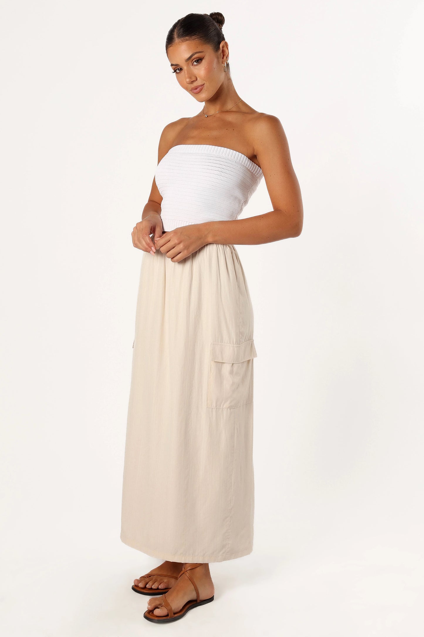 Picilo Long Midi Skirt - Stone