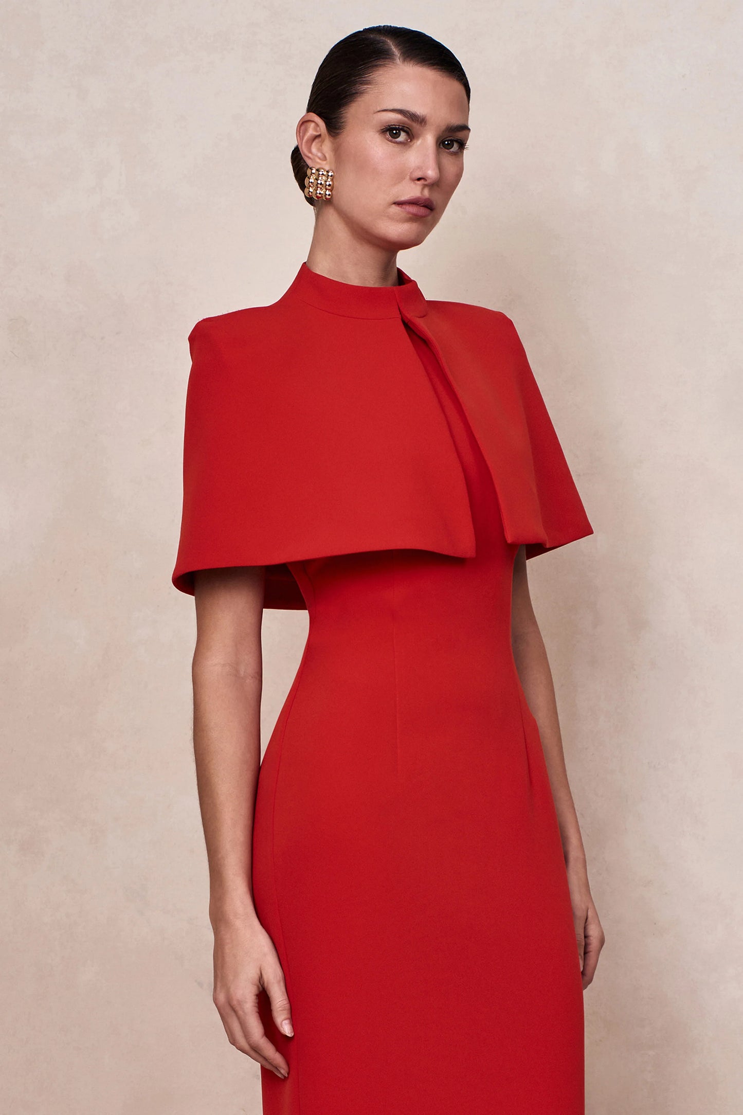 Deva Red High-Neck Cape