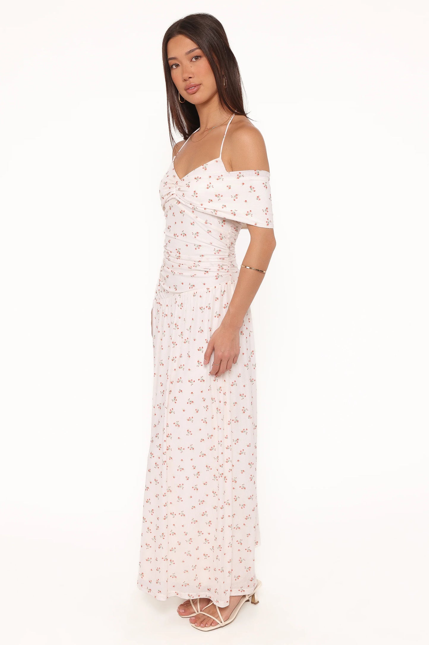 Mayven Maxi Dress - White Ditsy