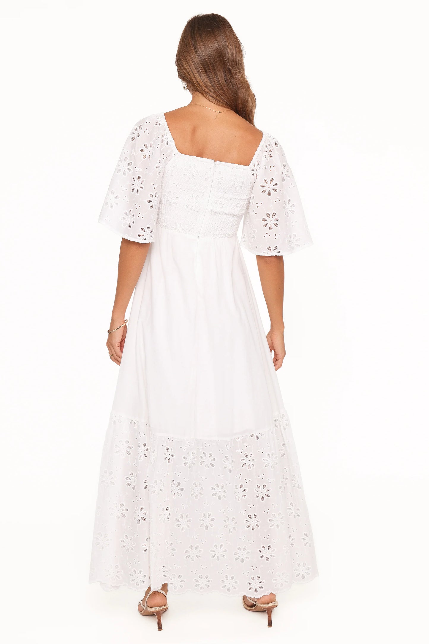 Xana Maxi Dress - White Broderie