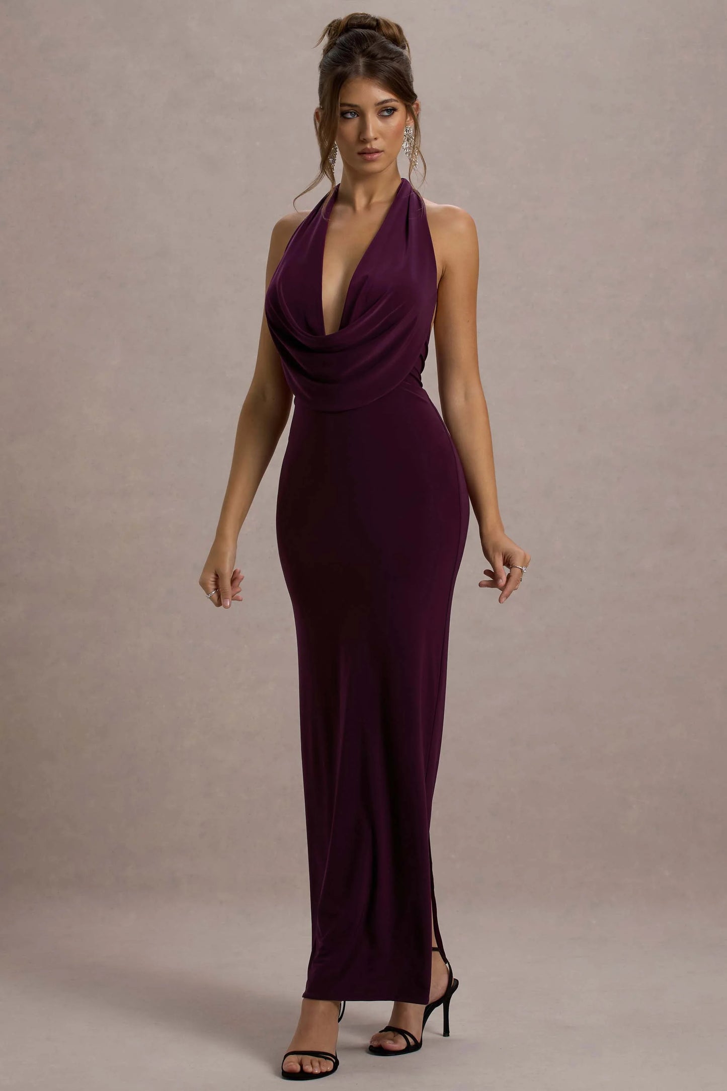 Edessa Port Plunge-Neck Maxi Dress