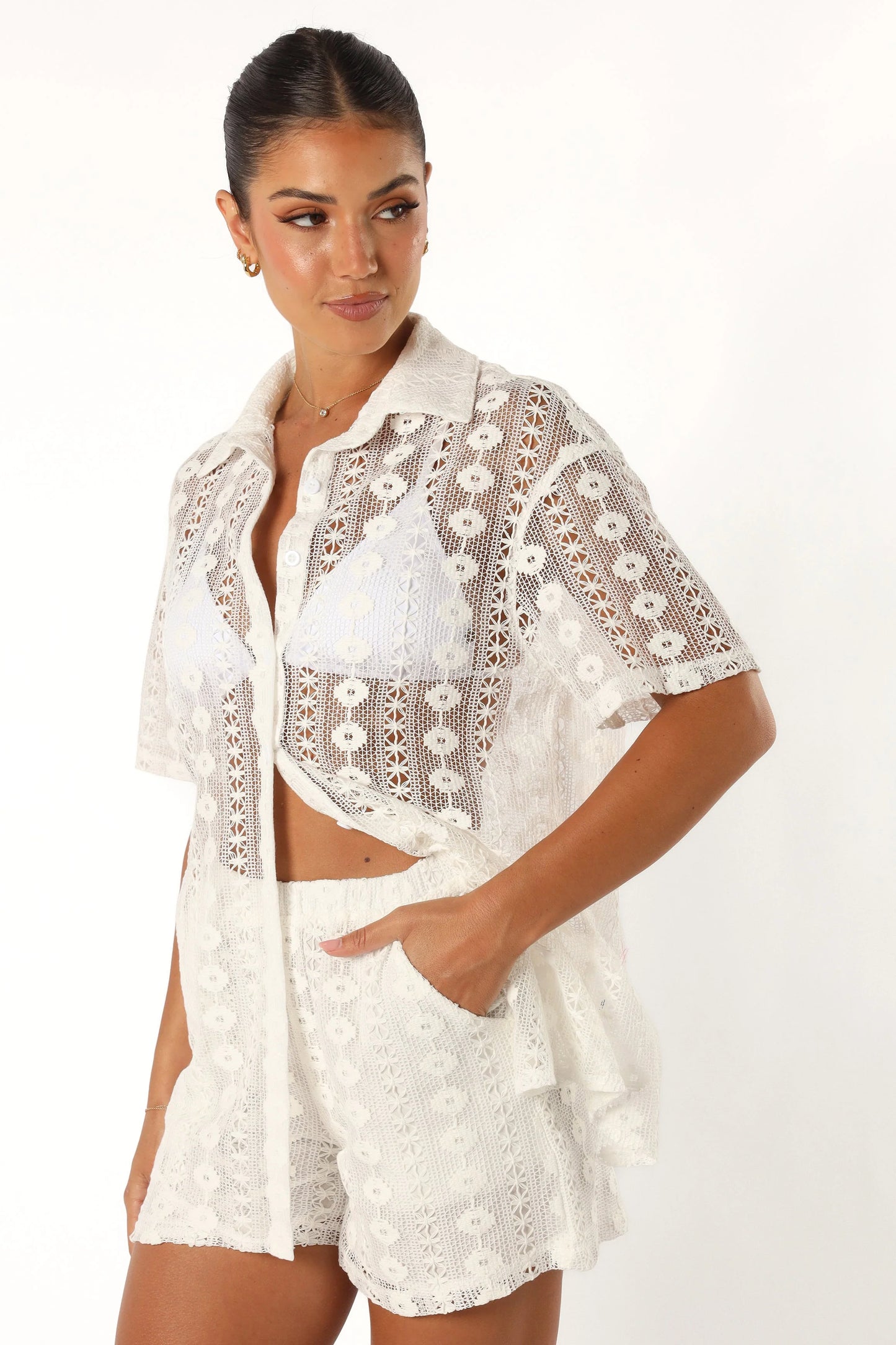 Eden Lace Shorts - White
