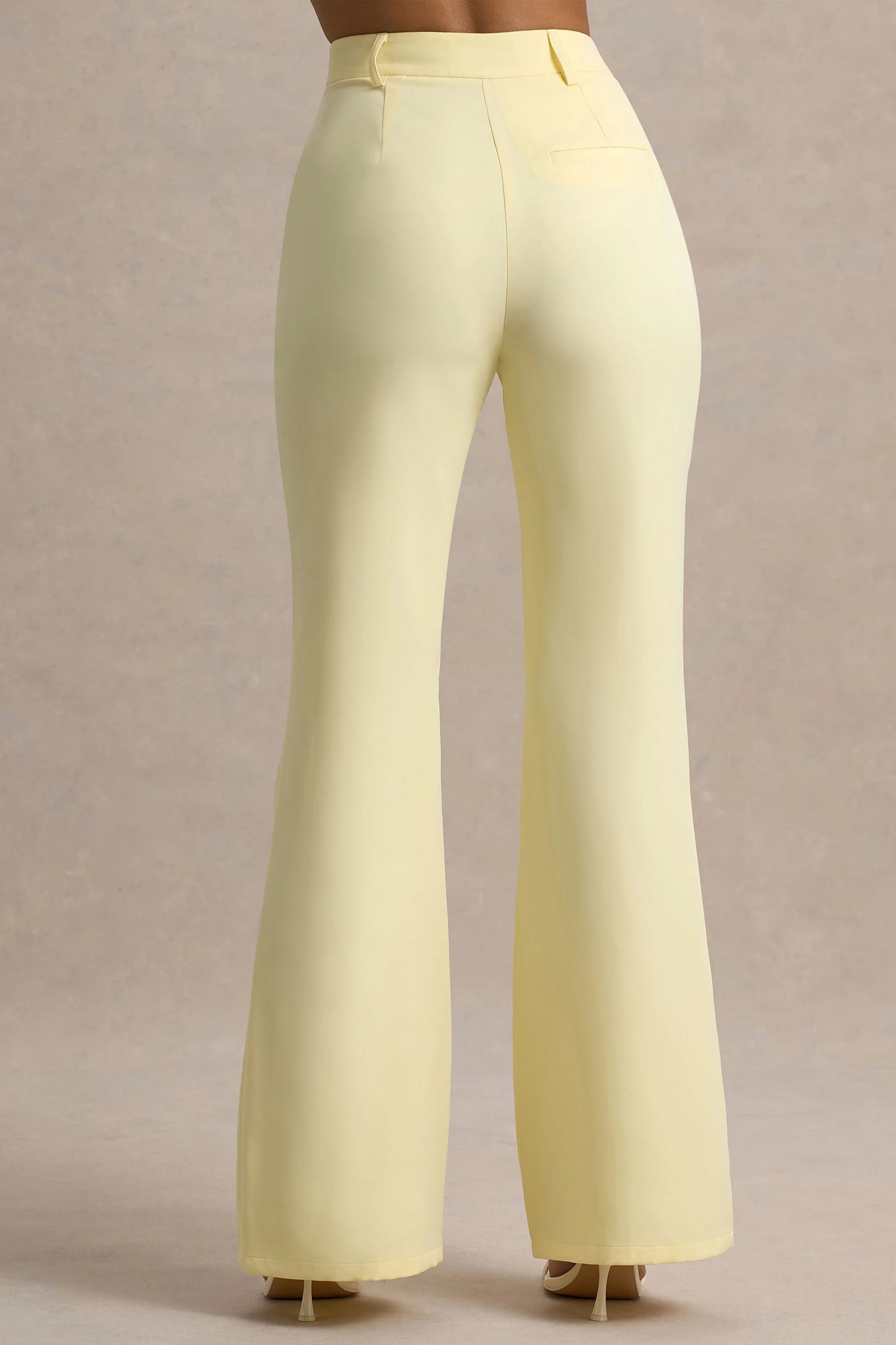 Jada Lemon Tailored Flared-Leg Trousers