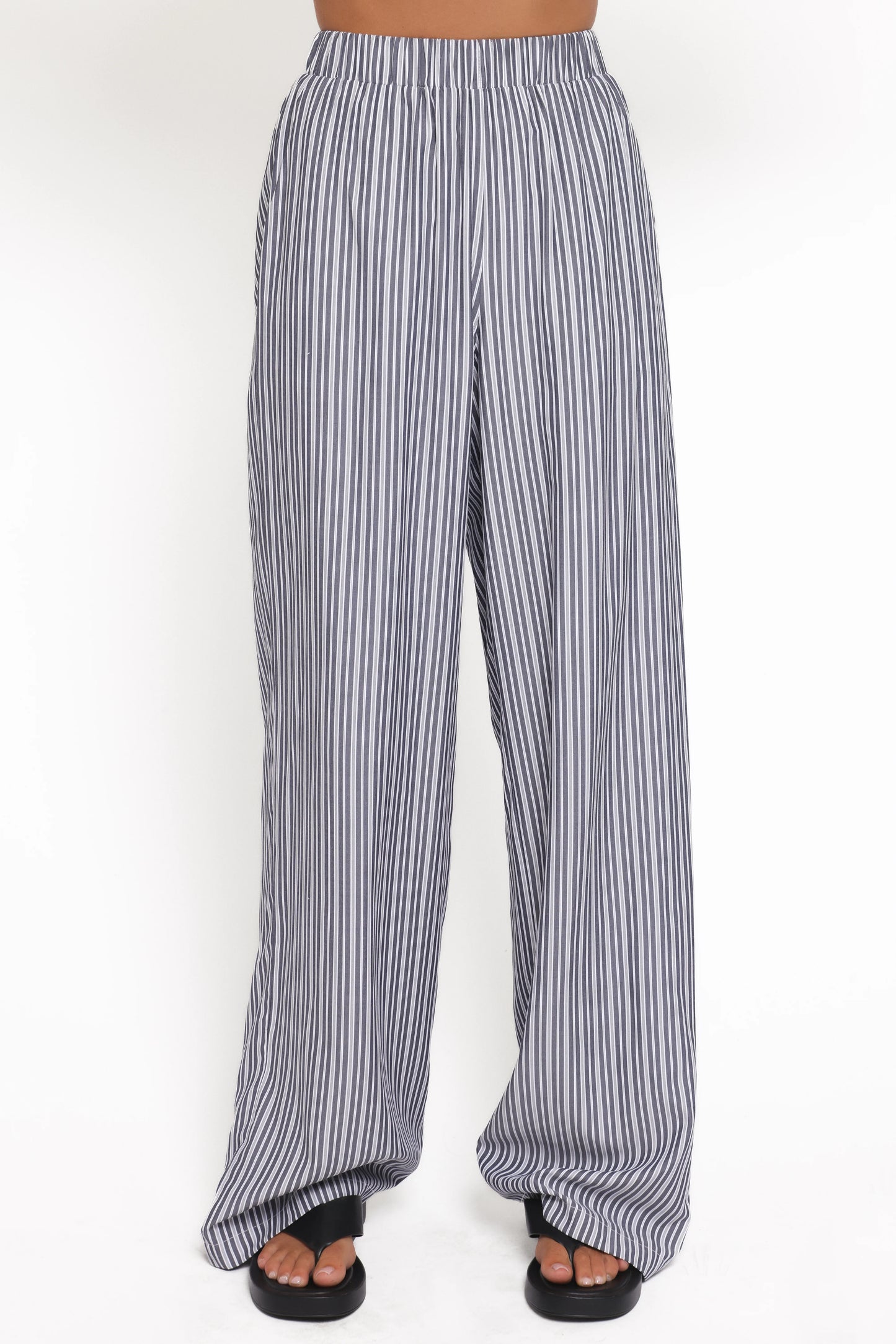 Melanie Pant Set - Charcoal Stripe