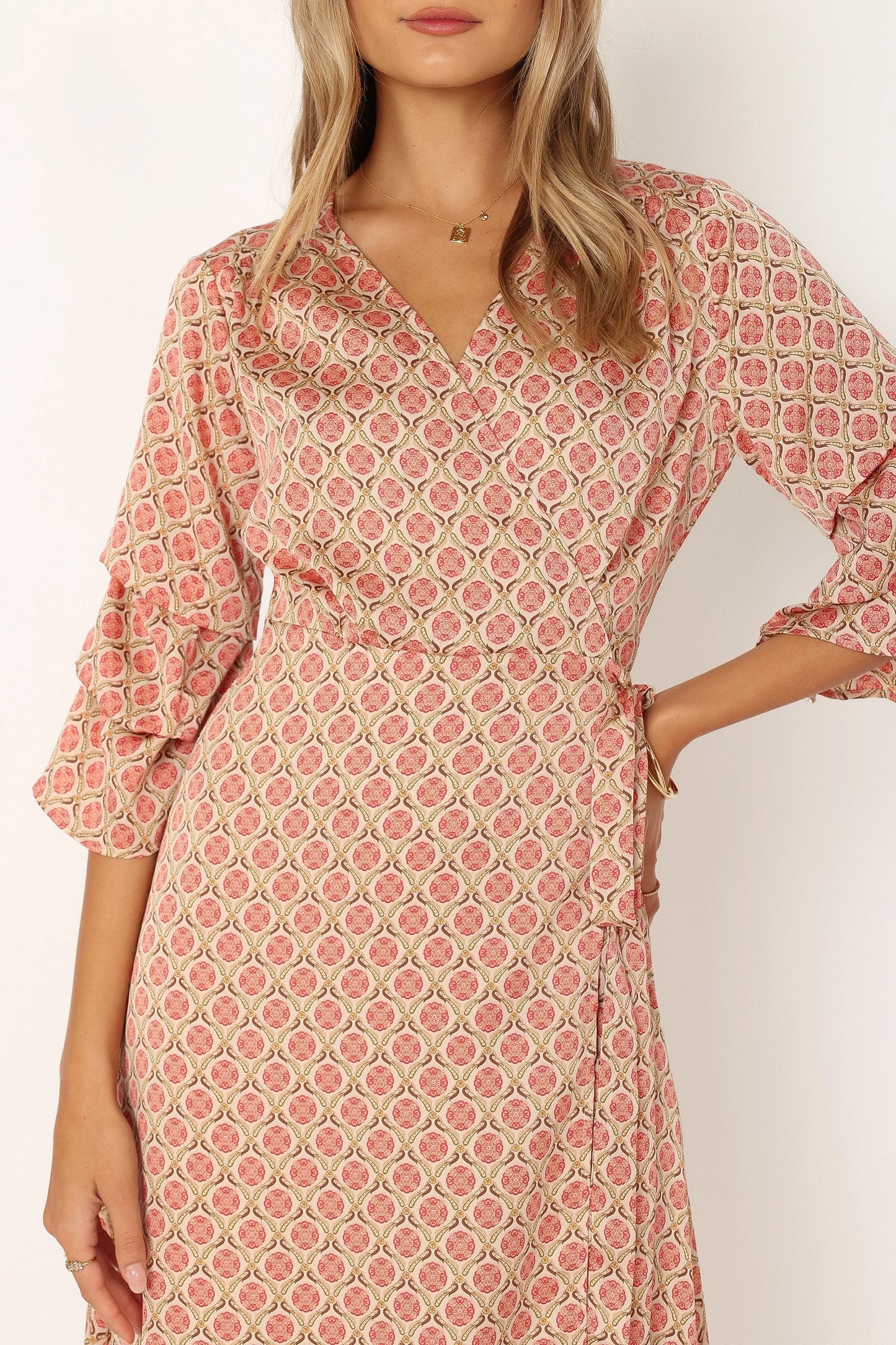 Margot Wrap Maxi Dress - Orange Print