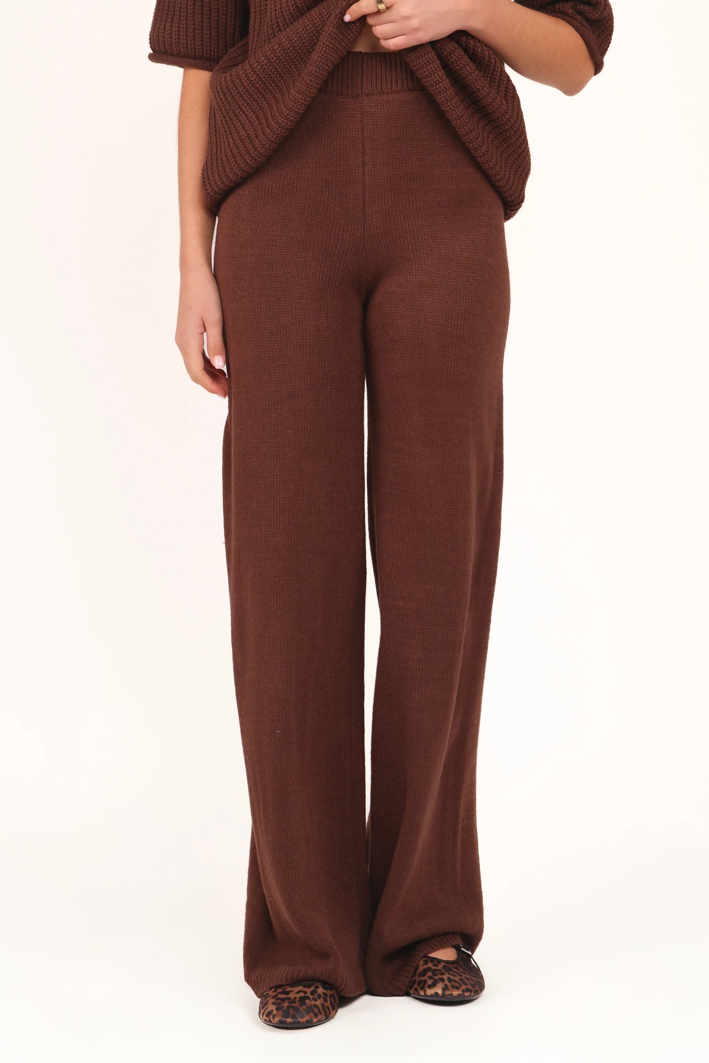 Remii Knit Pant Set - Chocolate