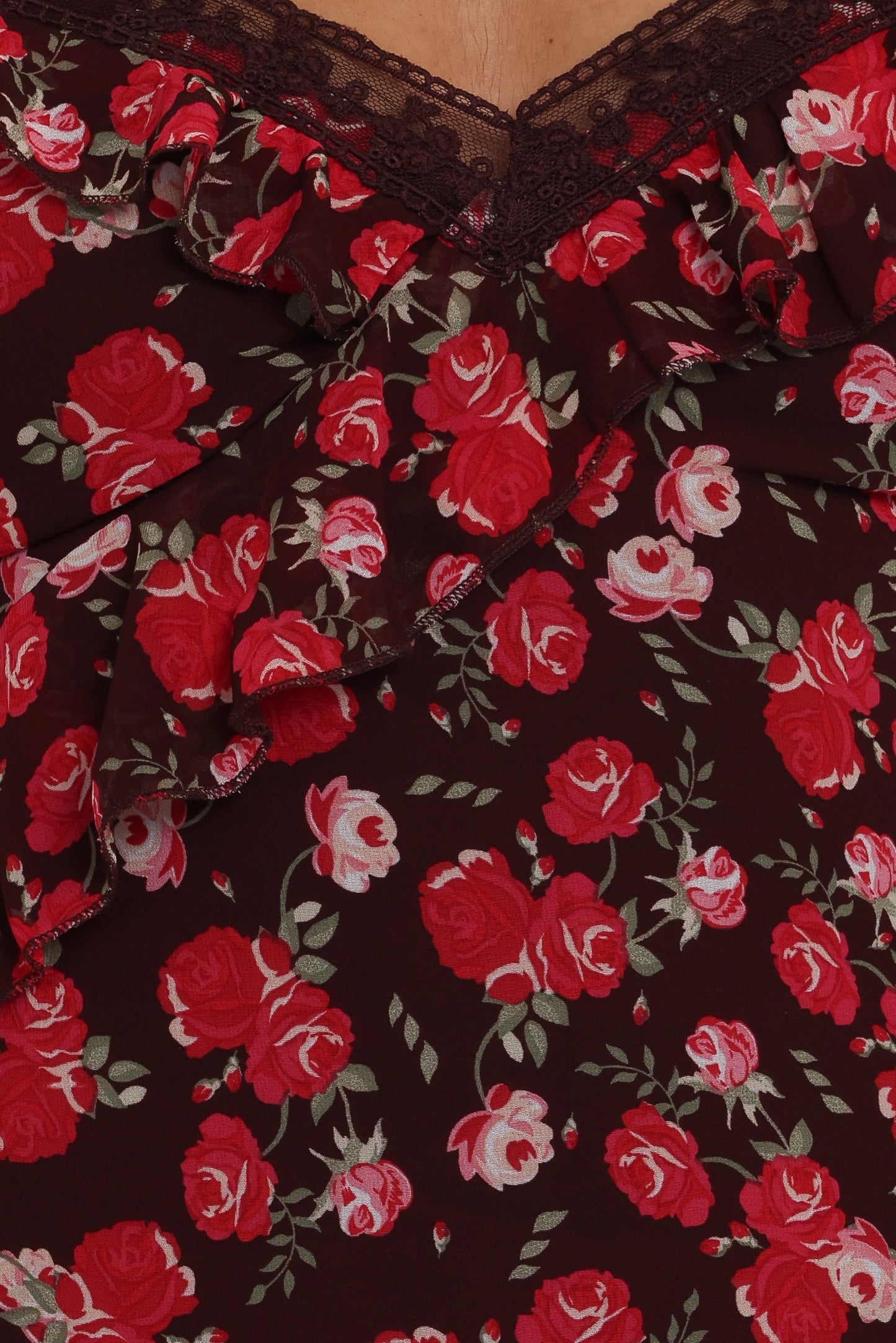 Virginia Maxi Dress - Brown Floral