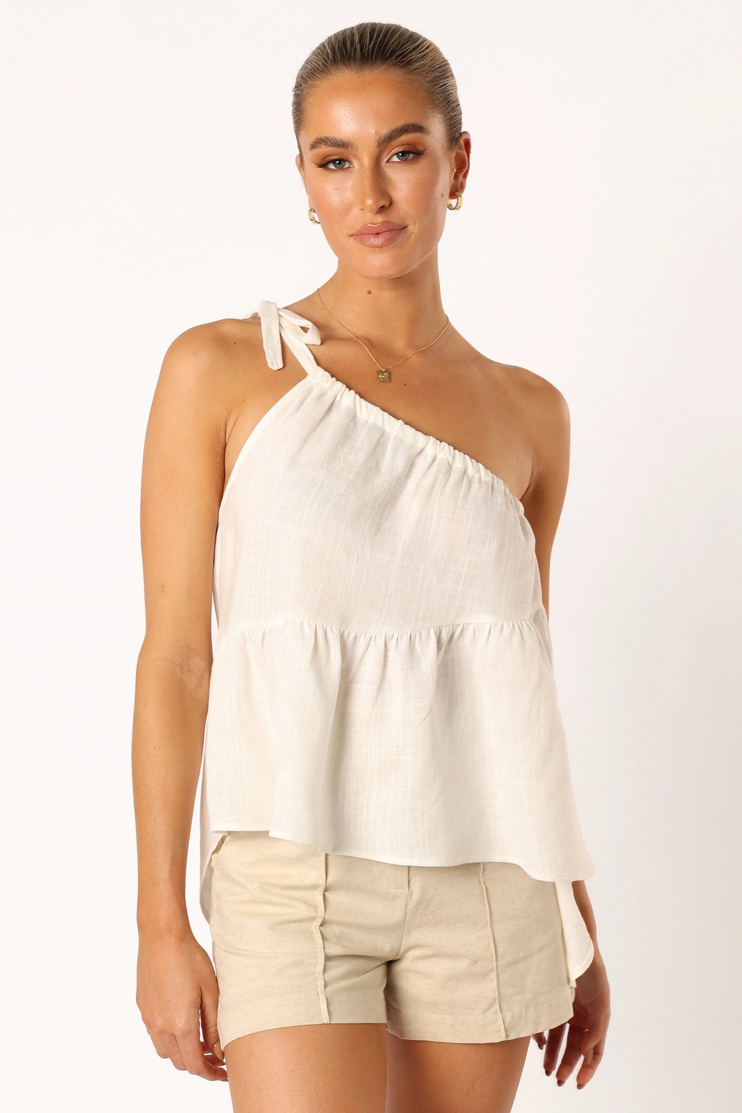 Wanda One Shoulder Top - White