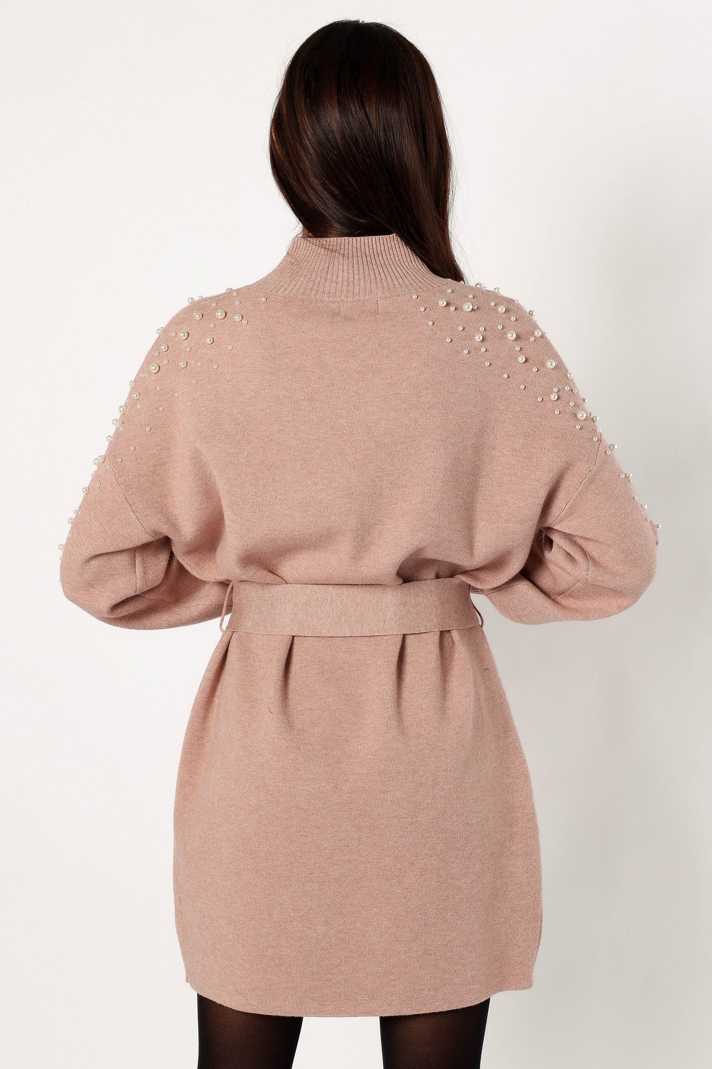 Maeve Long Sleeve Mini Dress - Mocha