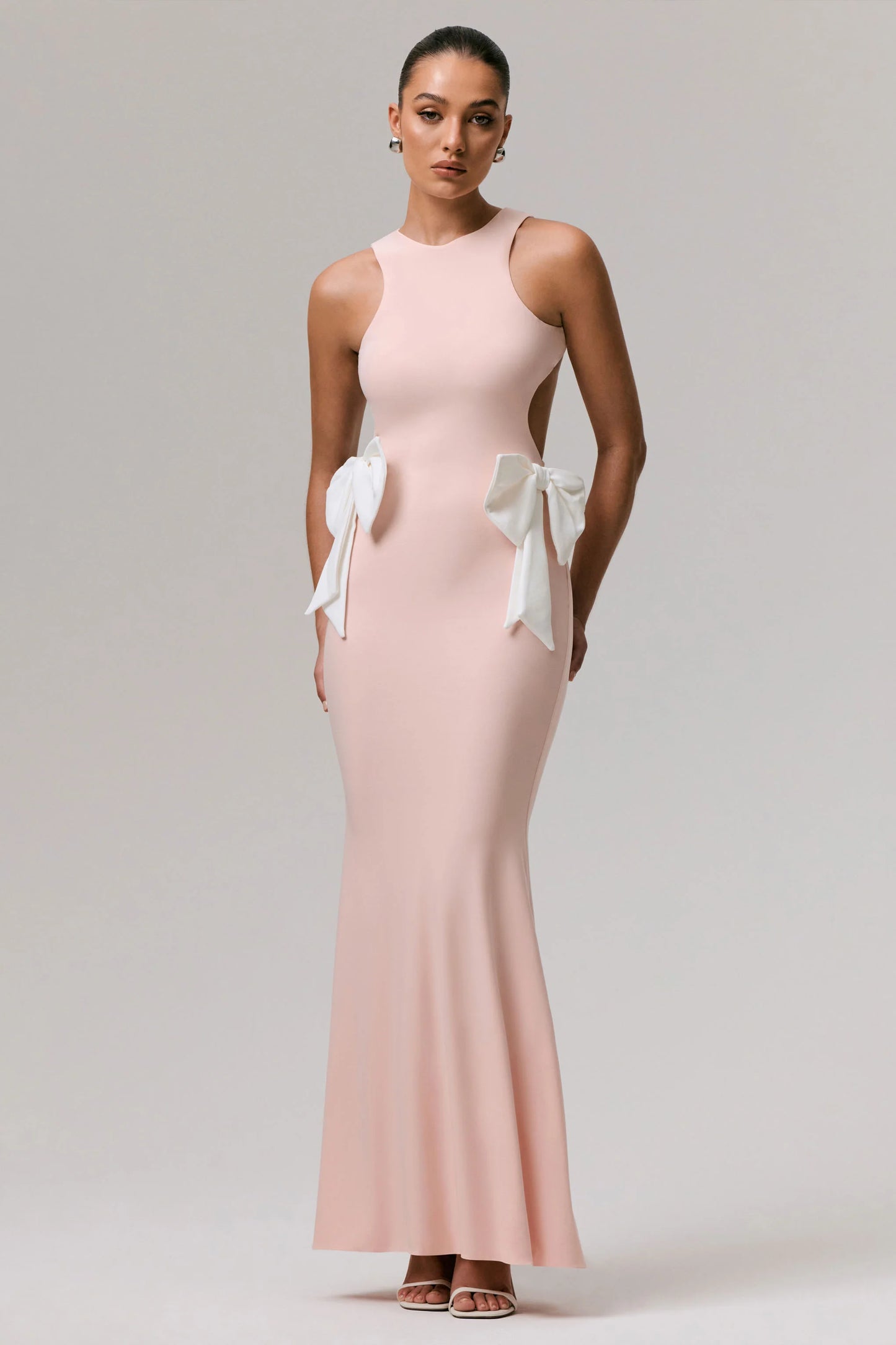 By Your Side Pink Cut-Out Maxi Dress With Bows