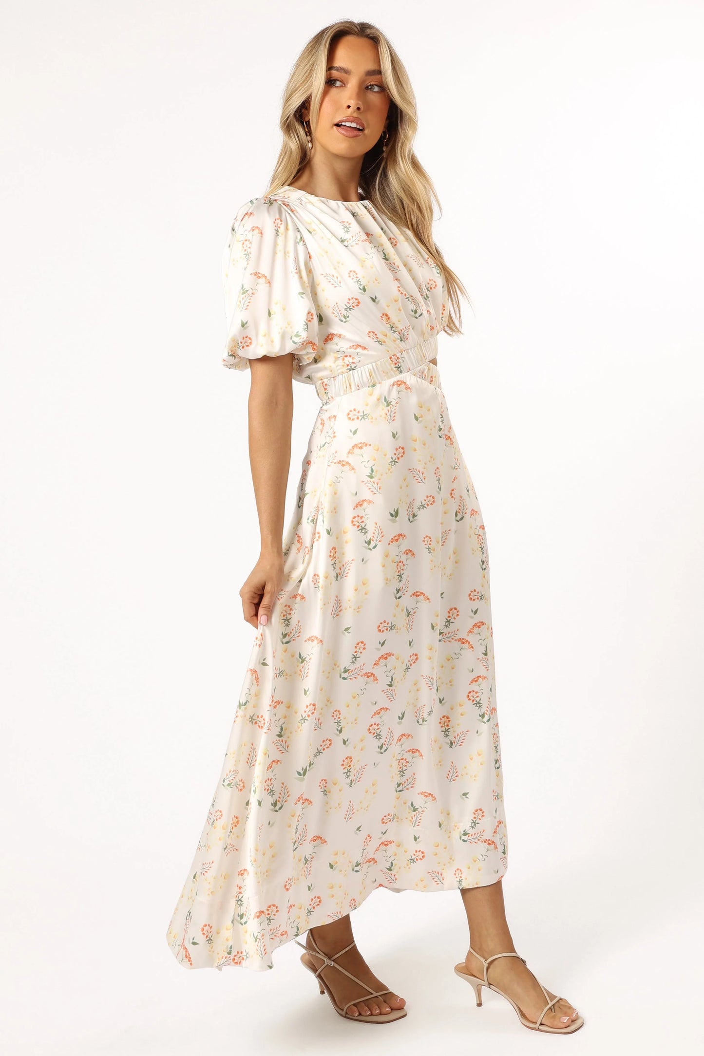 Aminah Puff Sleeve Dress - Yellow Floral