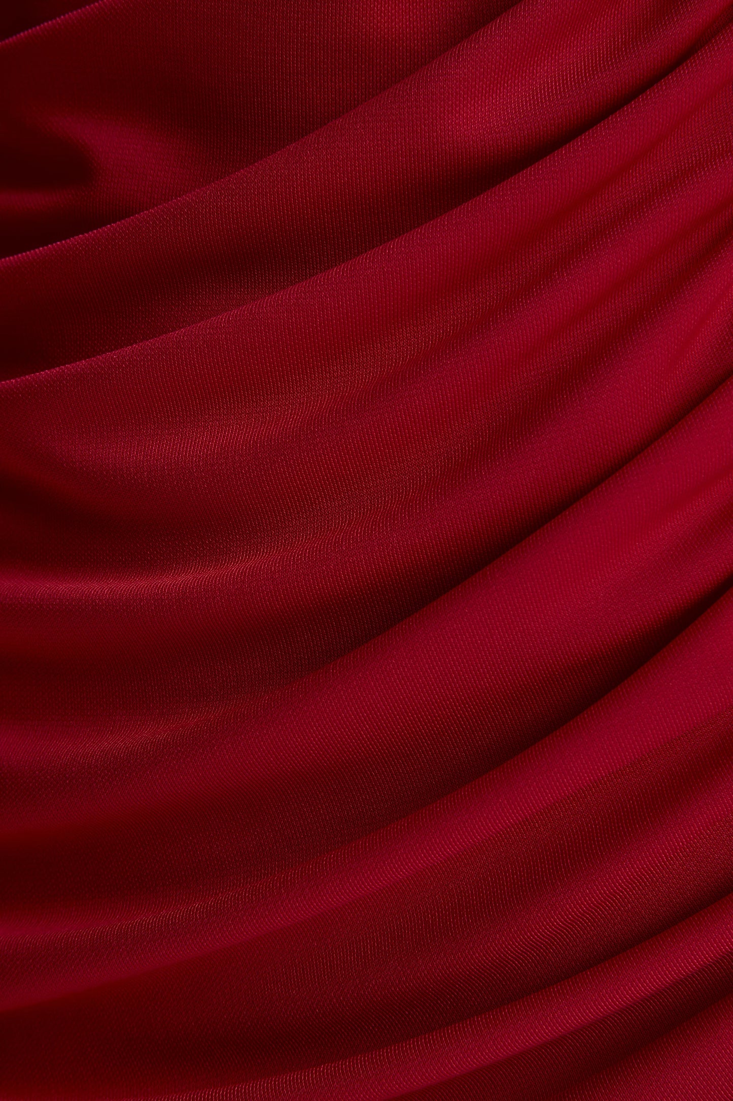Vesperelle Red Scoop-Neck Maxi Dress With Gathered-Detailing