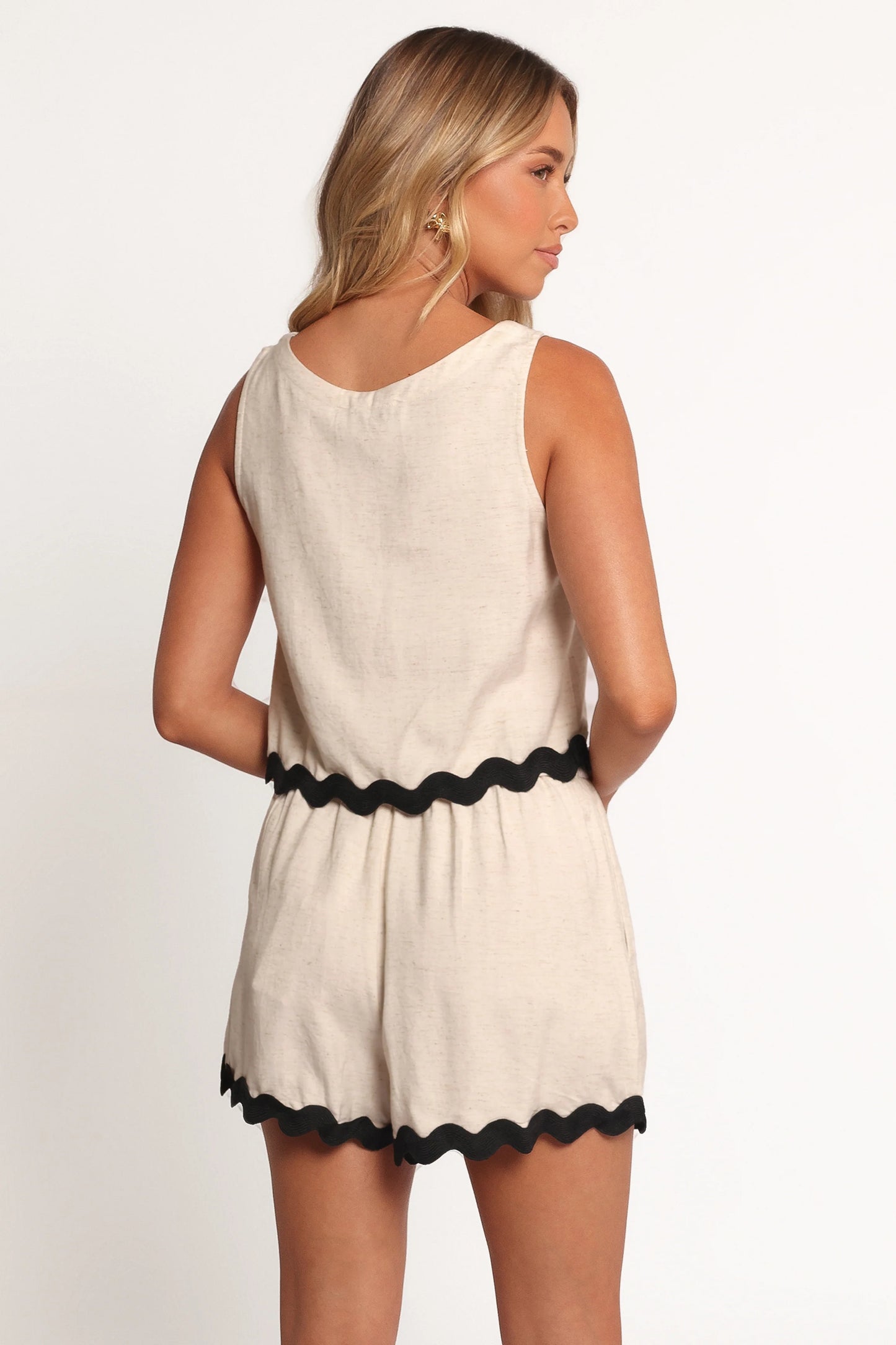 Katy Short Set - Cream Black